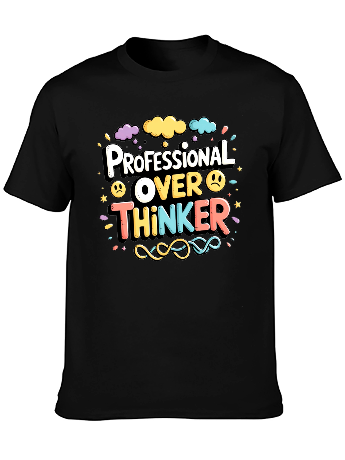 Black Professional Over Thinker Graphic Tee view 3