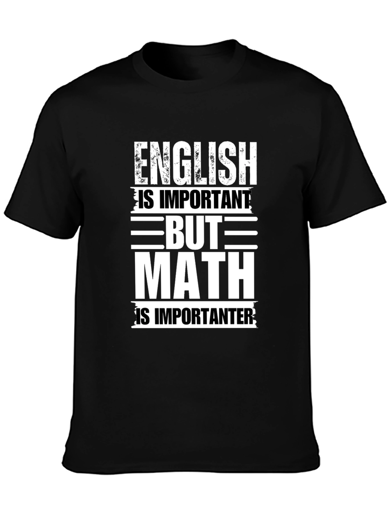 Black English vs Math Graphic Tee - Black view 3