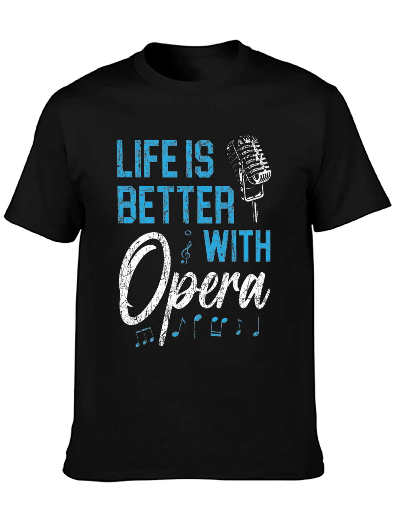 Black Life Is Better With Opera Black T-Shirt view 3