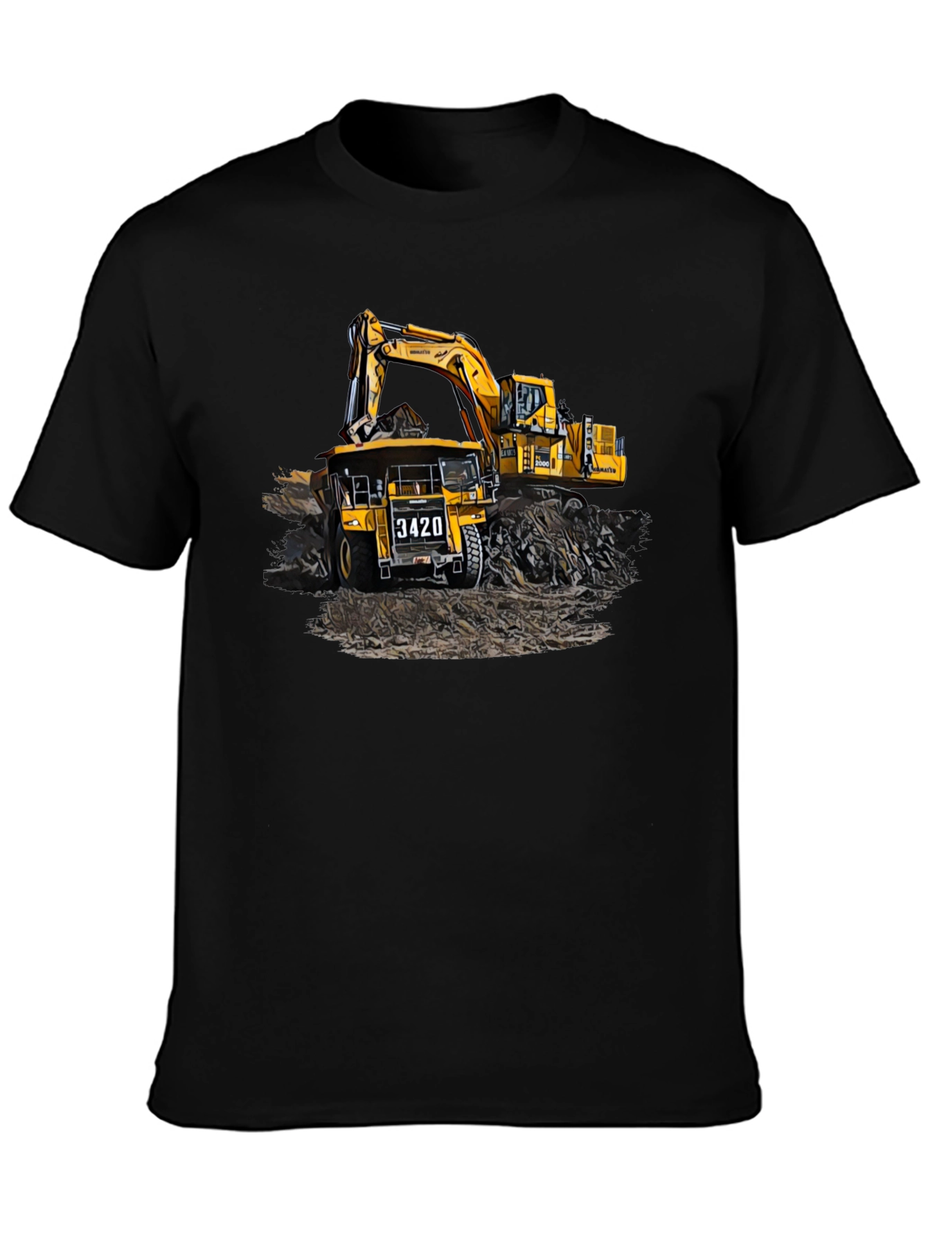 Construction Truck Graphic Tee - Black - 3