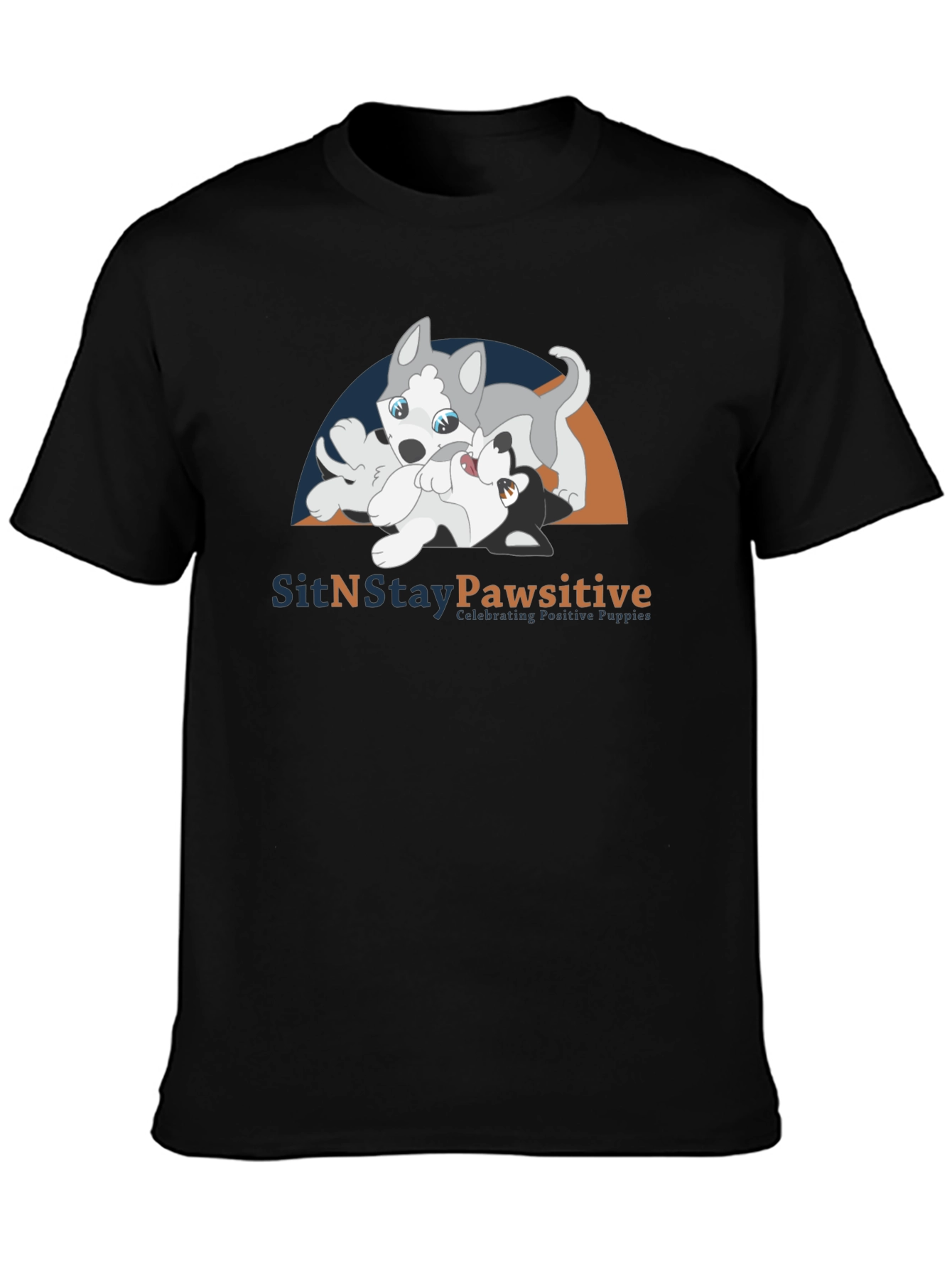 Black SitNStay Pawsitive Black Cotton T-Shirt view 3