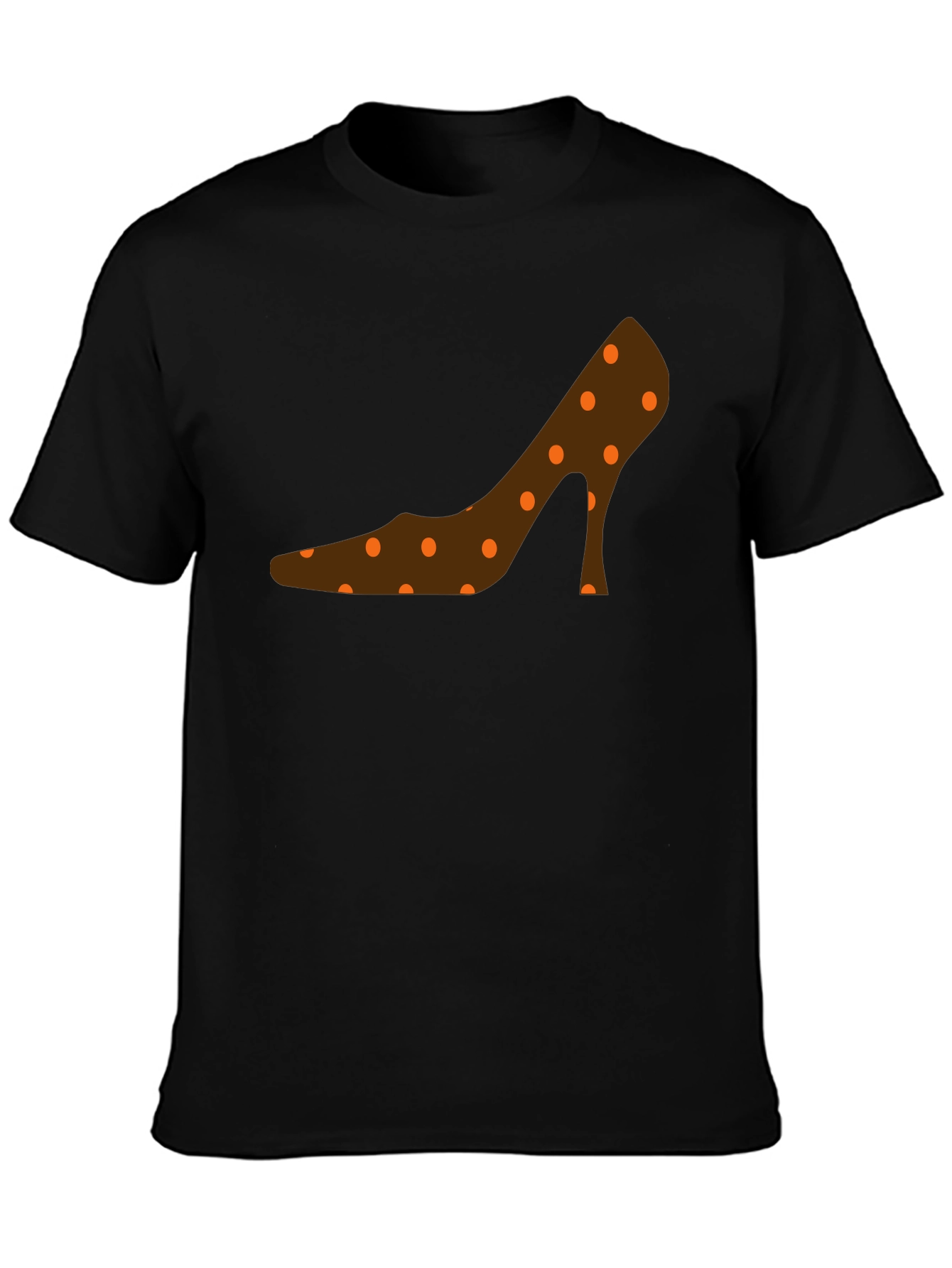 Black Polka Dot Shoe Graphic T-Shirt view 3