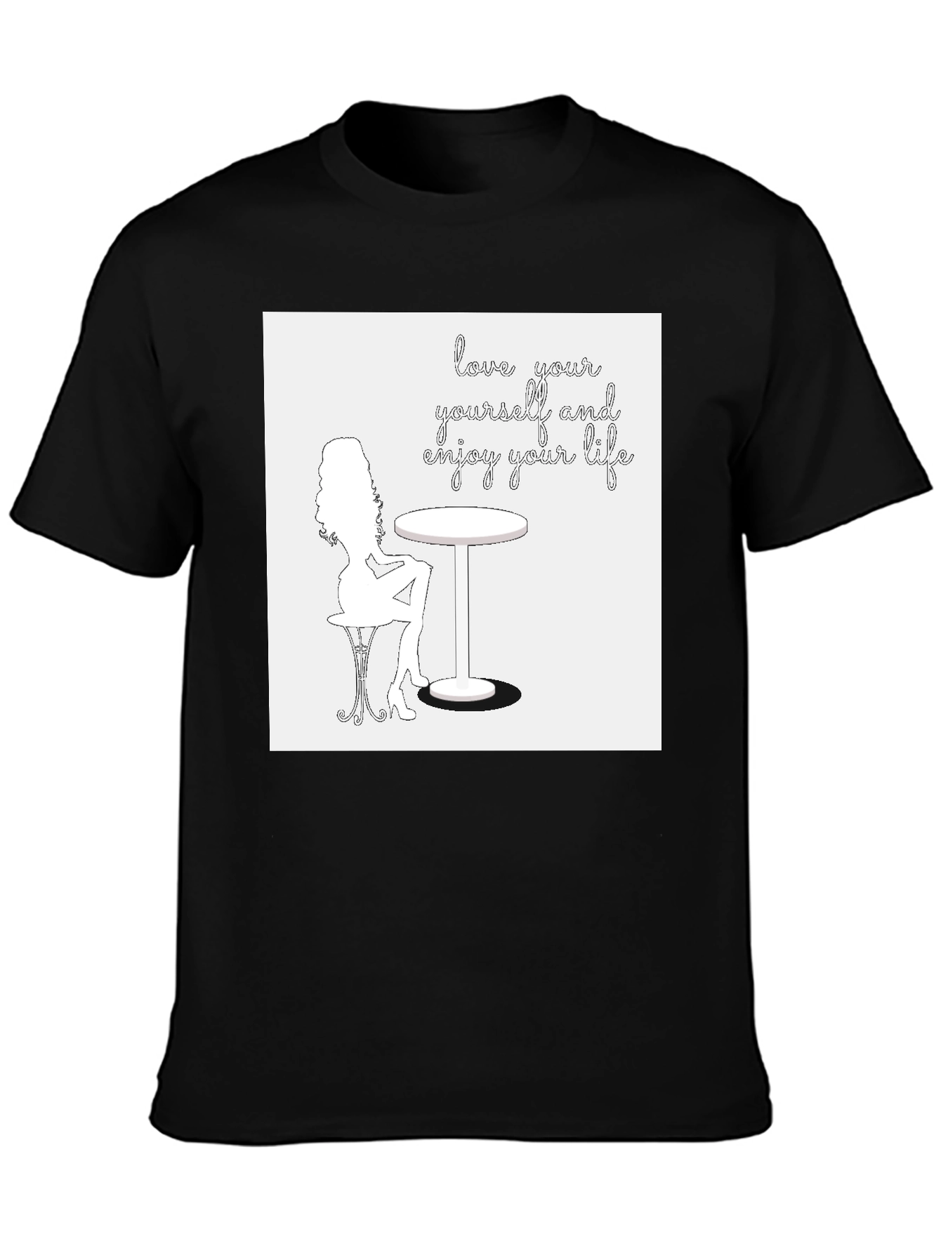 Black Love Yourself Graphic T-Shirt - Black view 3