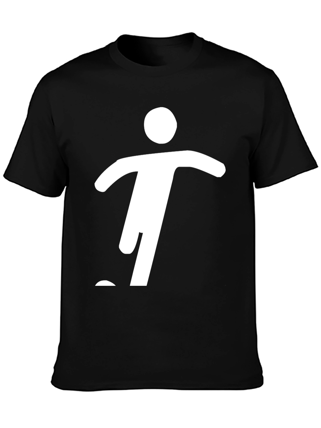 Black Men's Black Graphic Tee - Stick Figure Design view 3