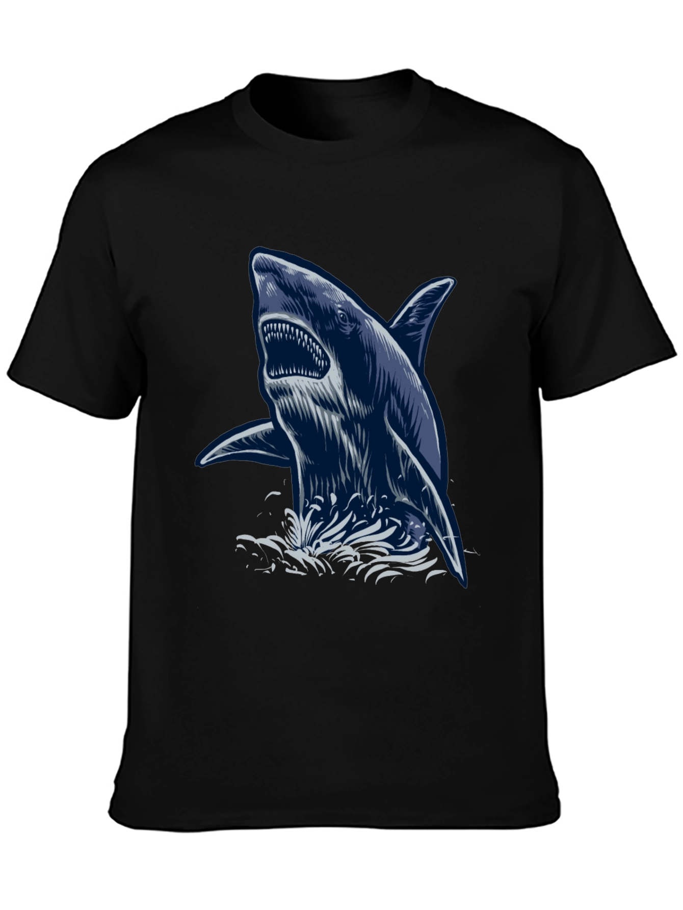 Black Shark Graphic Print T-Shirt view 3