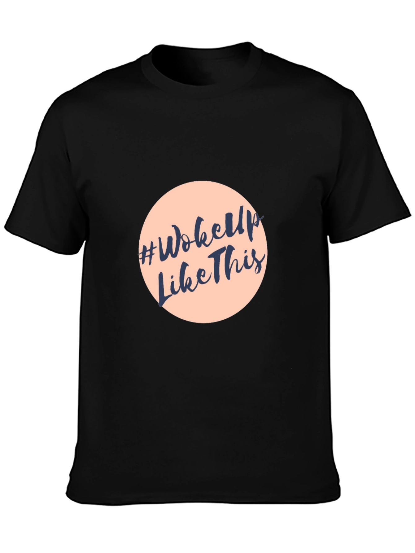 Black #WokeUpLikeThis Graphic Tee - Stylish Black Cotton T-Shirt view 3