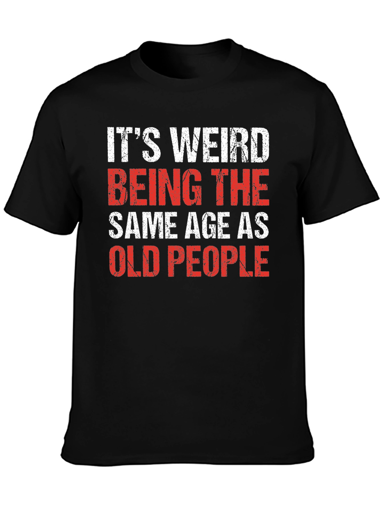 Black Funny 'Old People' Black Cotton Blend T-Shirt view 3