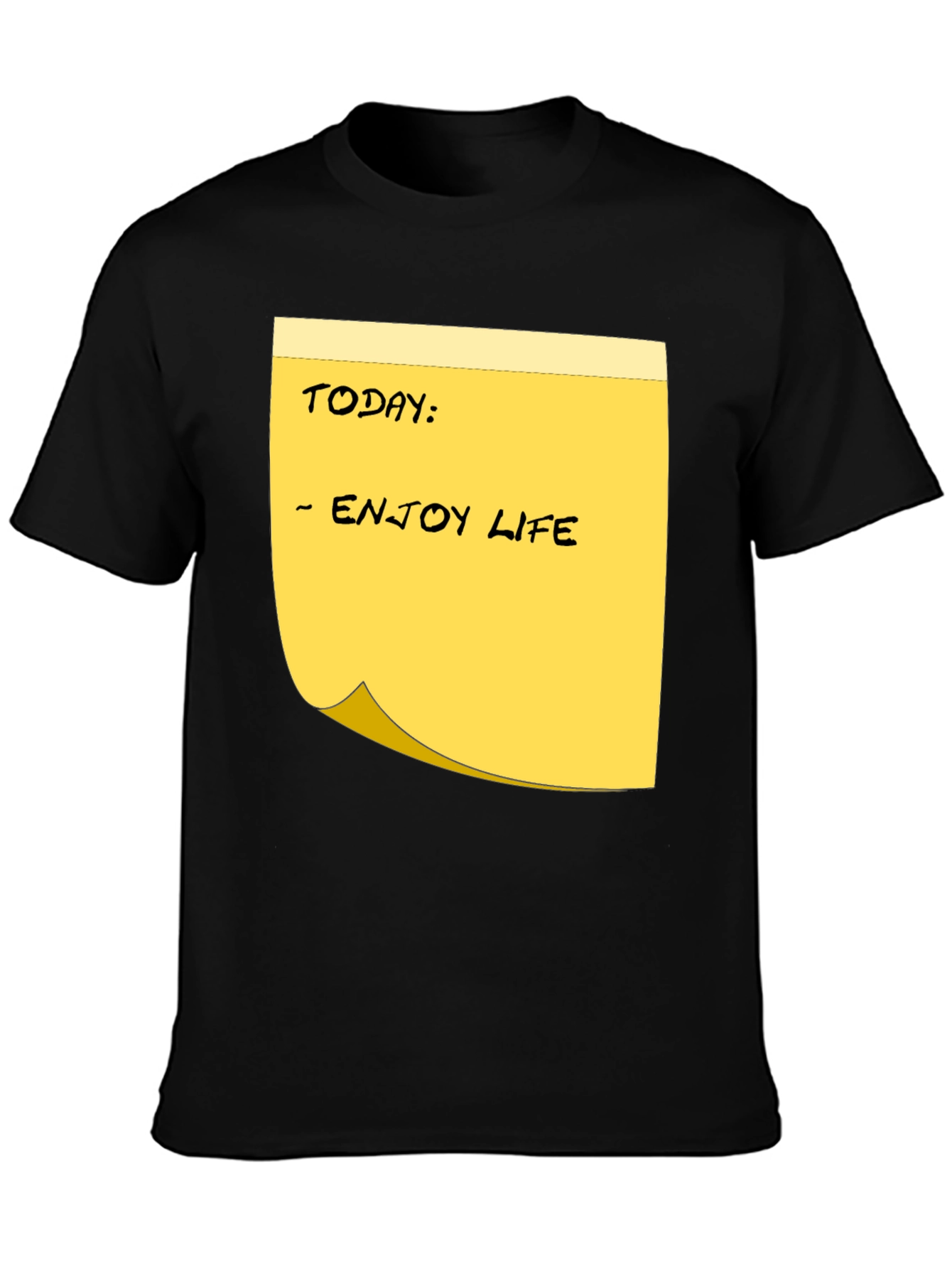 Black Enjoy Life Sticky Note Graphic Tee - Black view 3