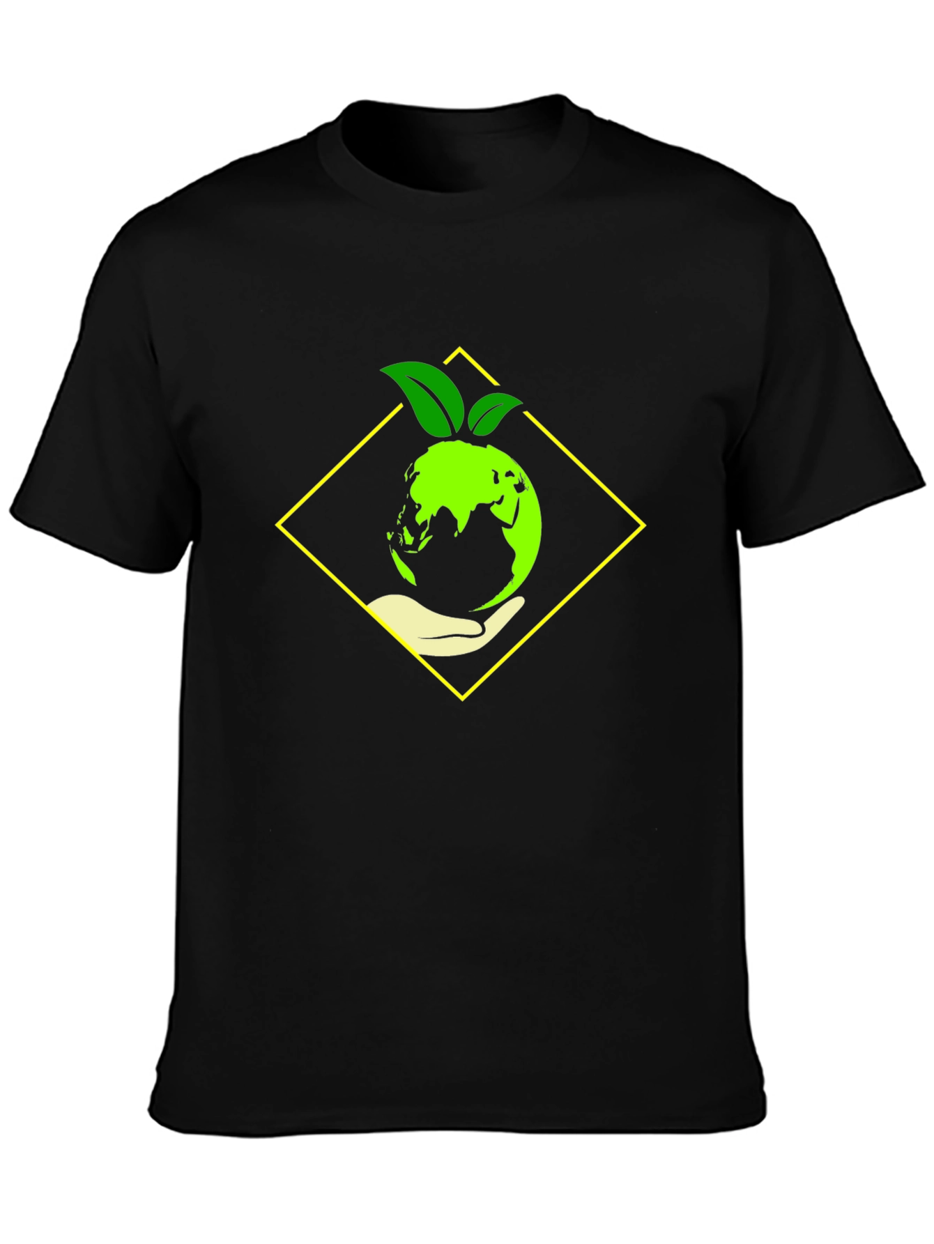 Black Eco-Friendly Earth Graphic Tee - Black view 3