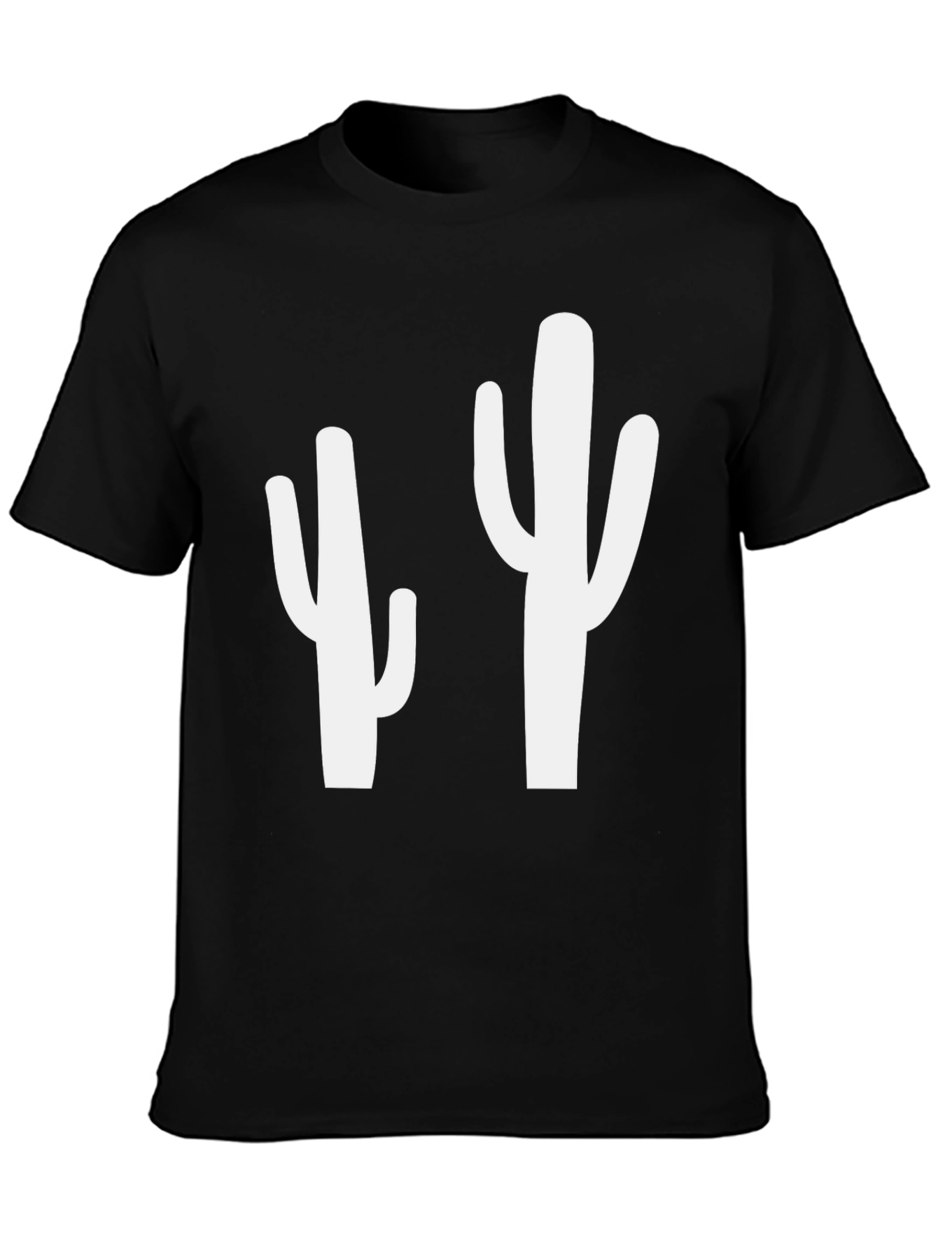 Black Cactus Graphic Tee - Black Cotton T-Shirt view 3