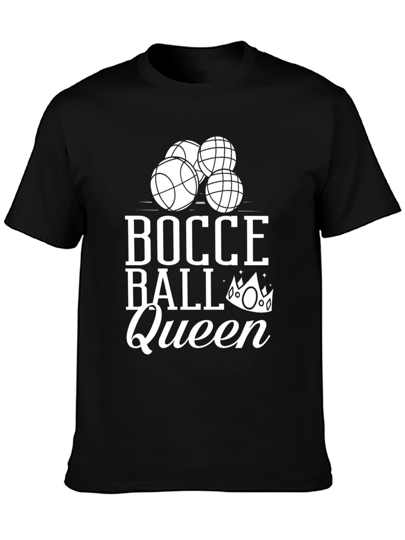 Black Bocce Ball Queen Graphic T-Shirt view 3