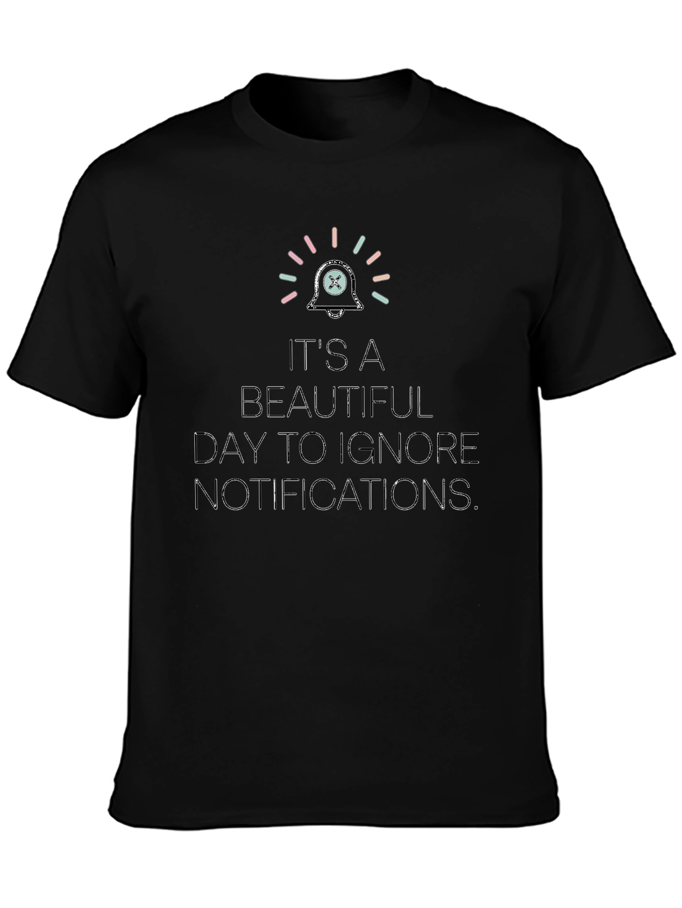 Black Ignore Notifications T-Shirt - Funny Slogan Tee view 3
