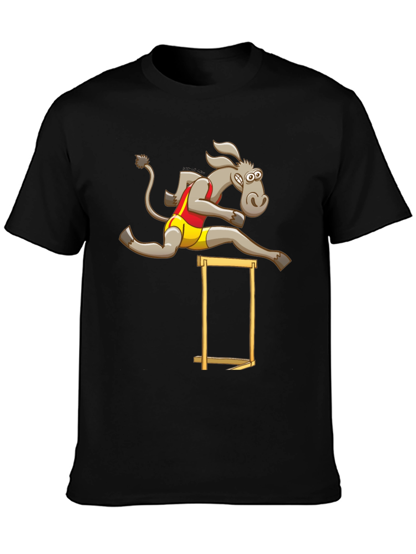 Black Donkey Hurdler Black T-Shirt view 3