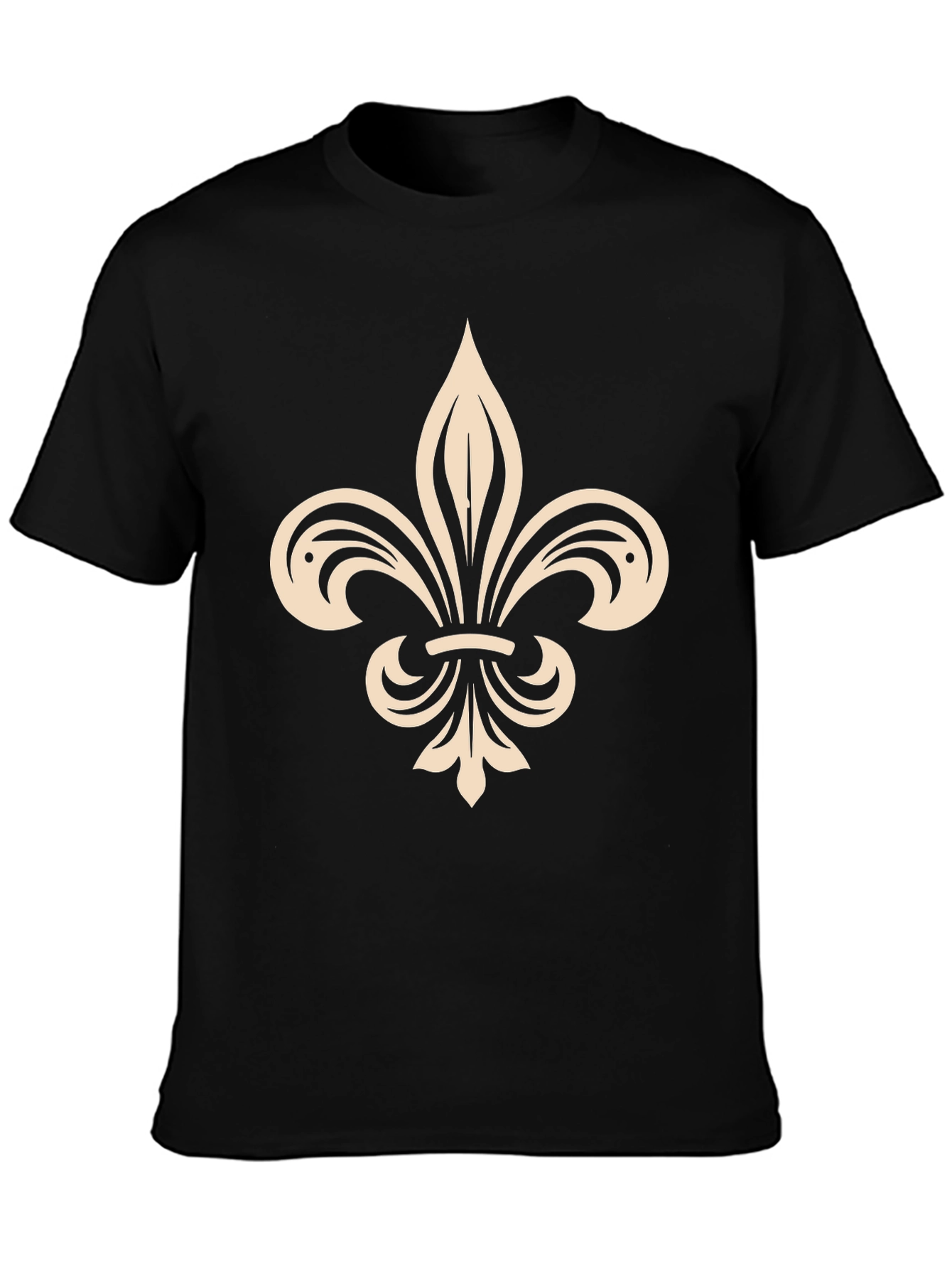 Black Fleur-de-lis Graphic Tee - Stylish Casual Wear view 3