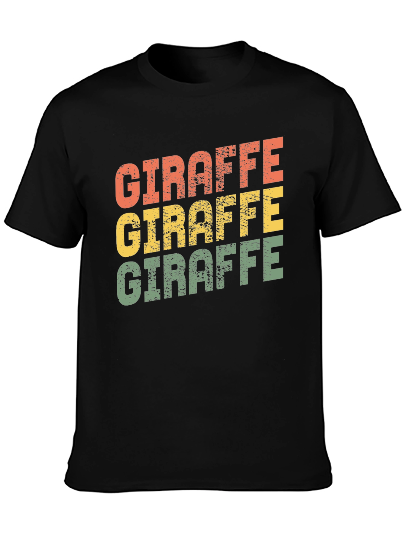 Black Retro Giraffe T-Shirt - Vintage Style Graphic Tee view 3