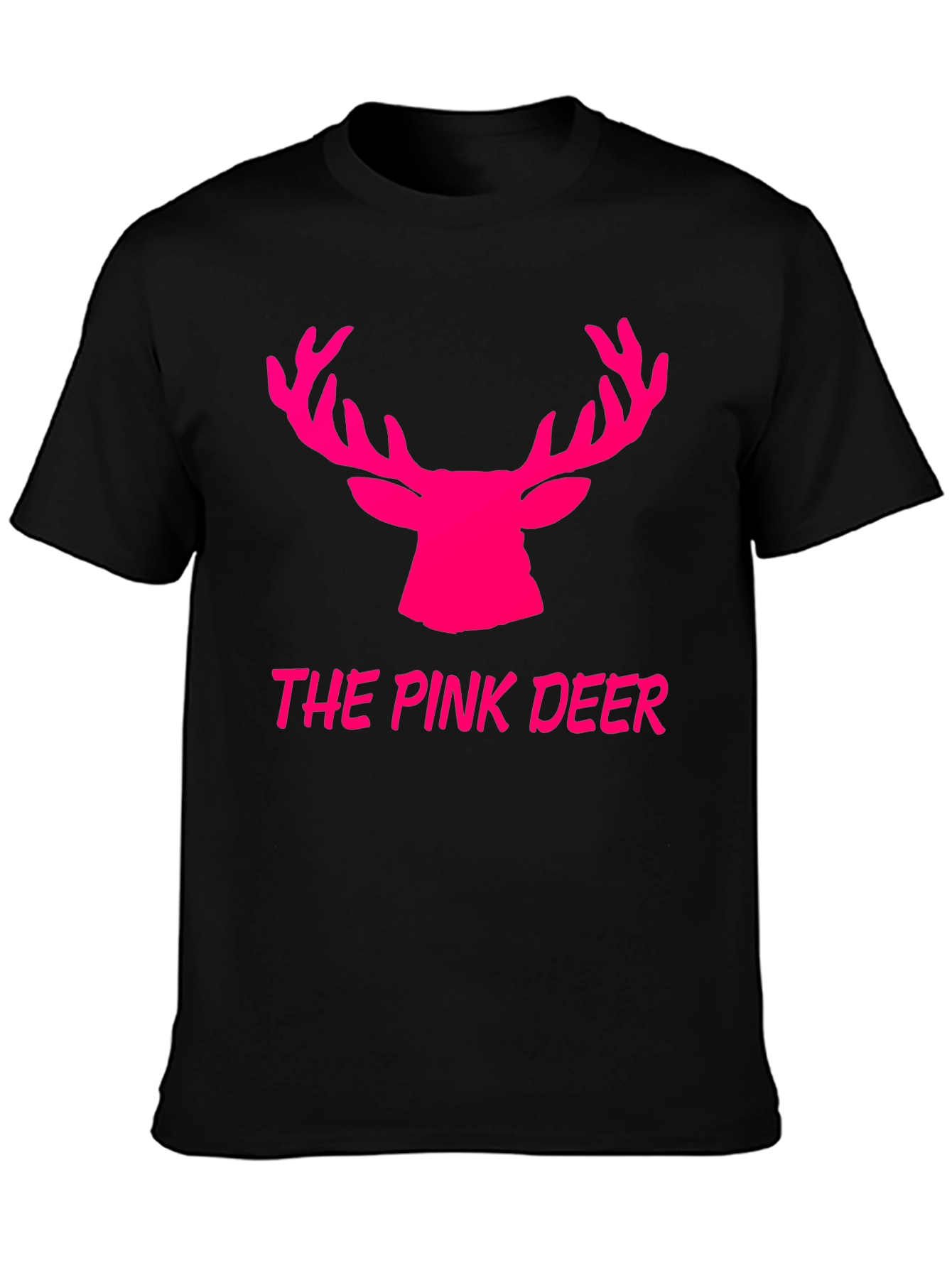 The Pink Deer Graphic Tee - Black Cotton Blend Shirt - 3