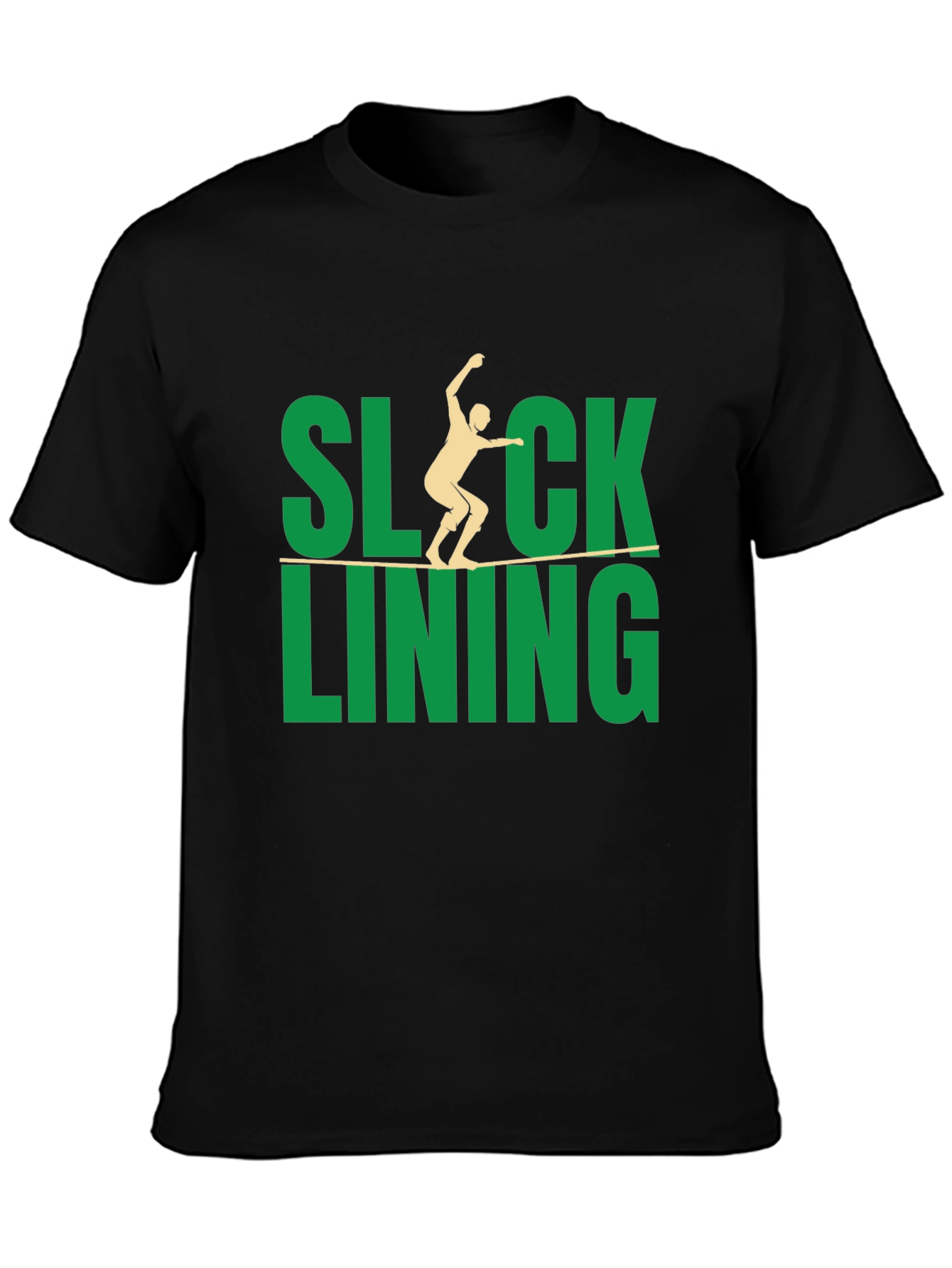 Black Slacklining Graphic T-Shirt view 3