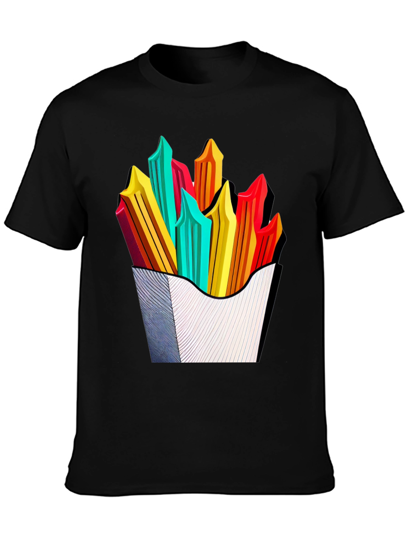 Black Funky Fries Graphic Tee - Stylish Unisex T-Shirt view 3