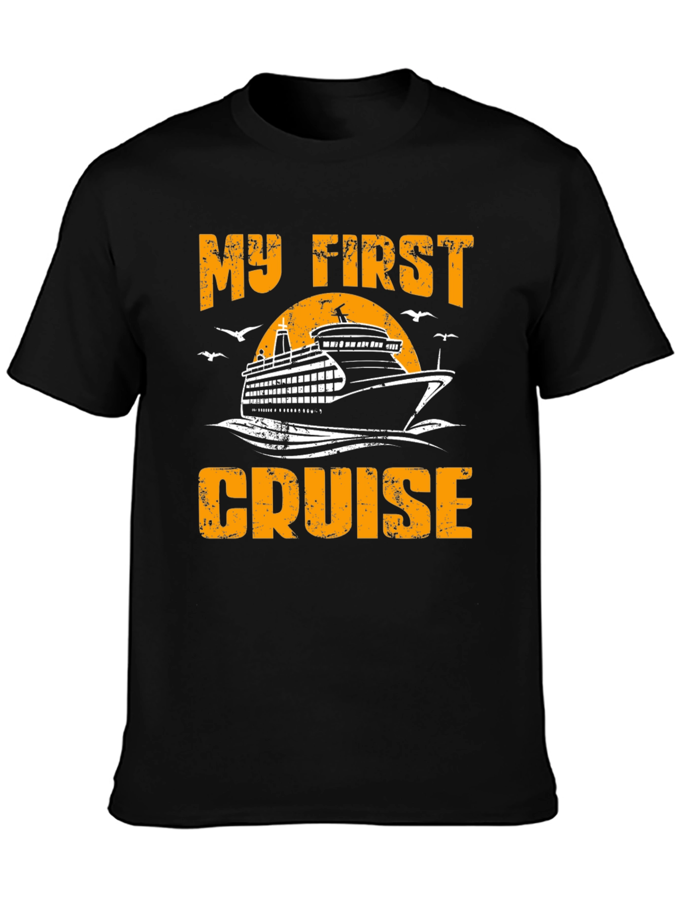 Black My First Cruise T-Shirt - Cruise Ship Vacation Apparel view 3