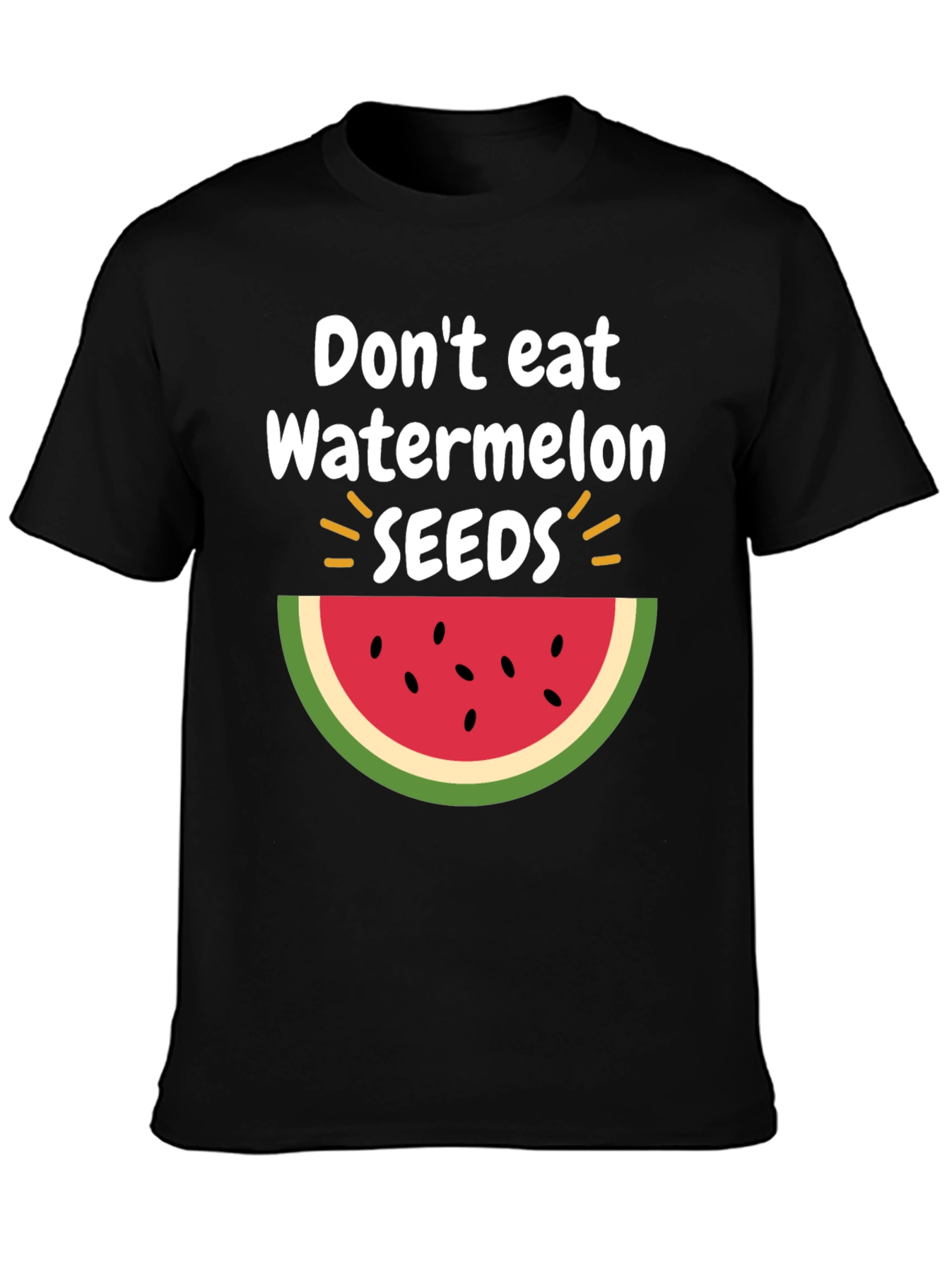 Black Don't Eat Watermelon Seeds T-Shirt, Fun Summer Tee view 3