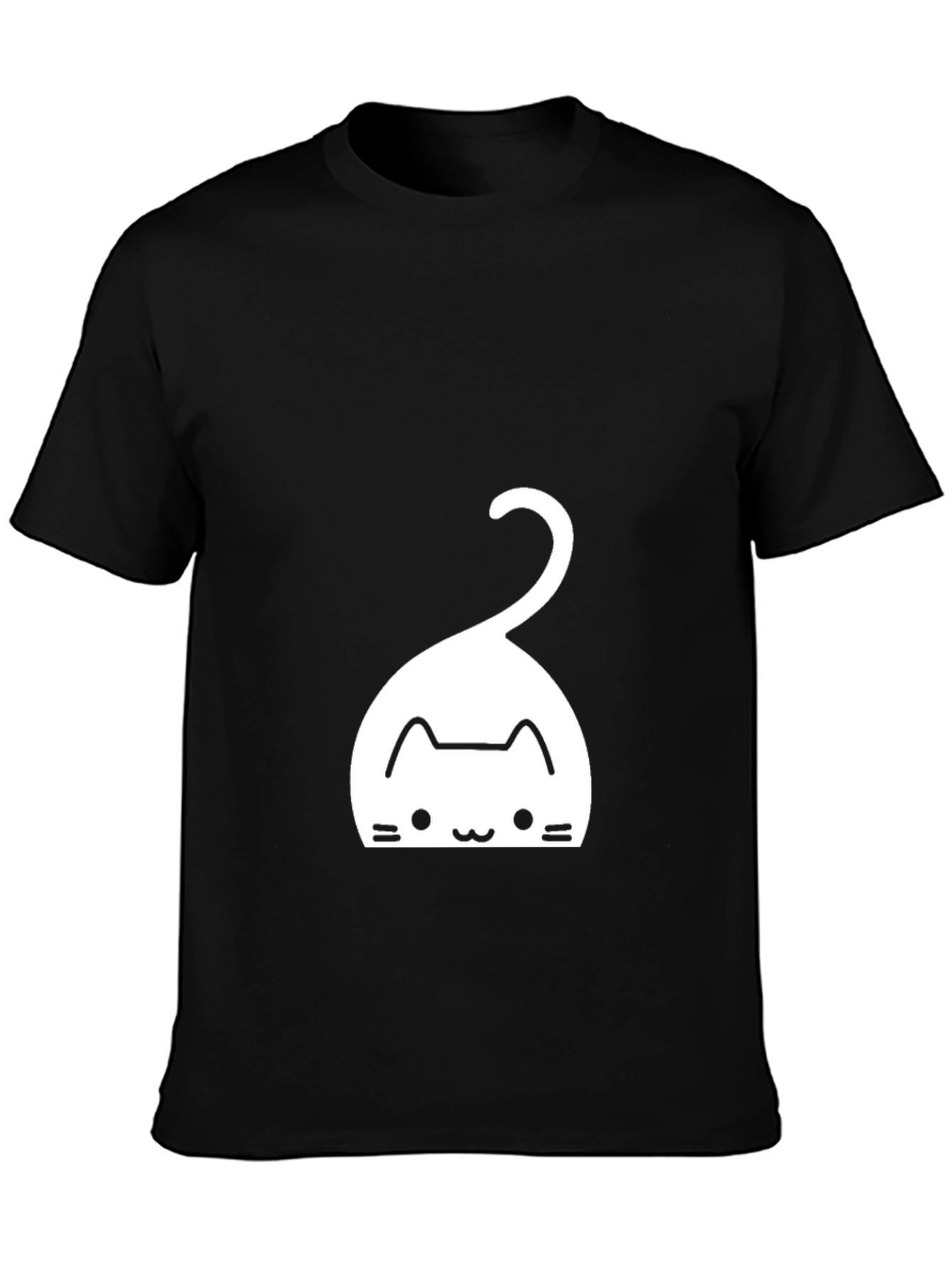 Black Men's Black Cat Graphic Tee view 3