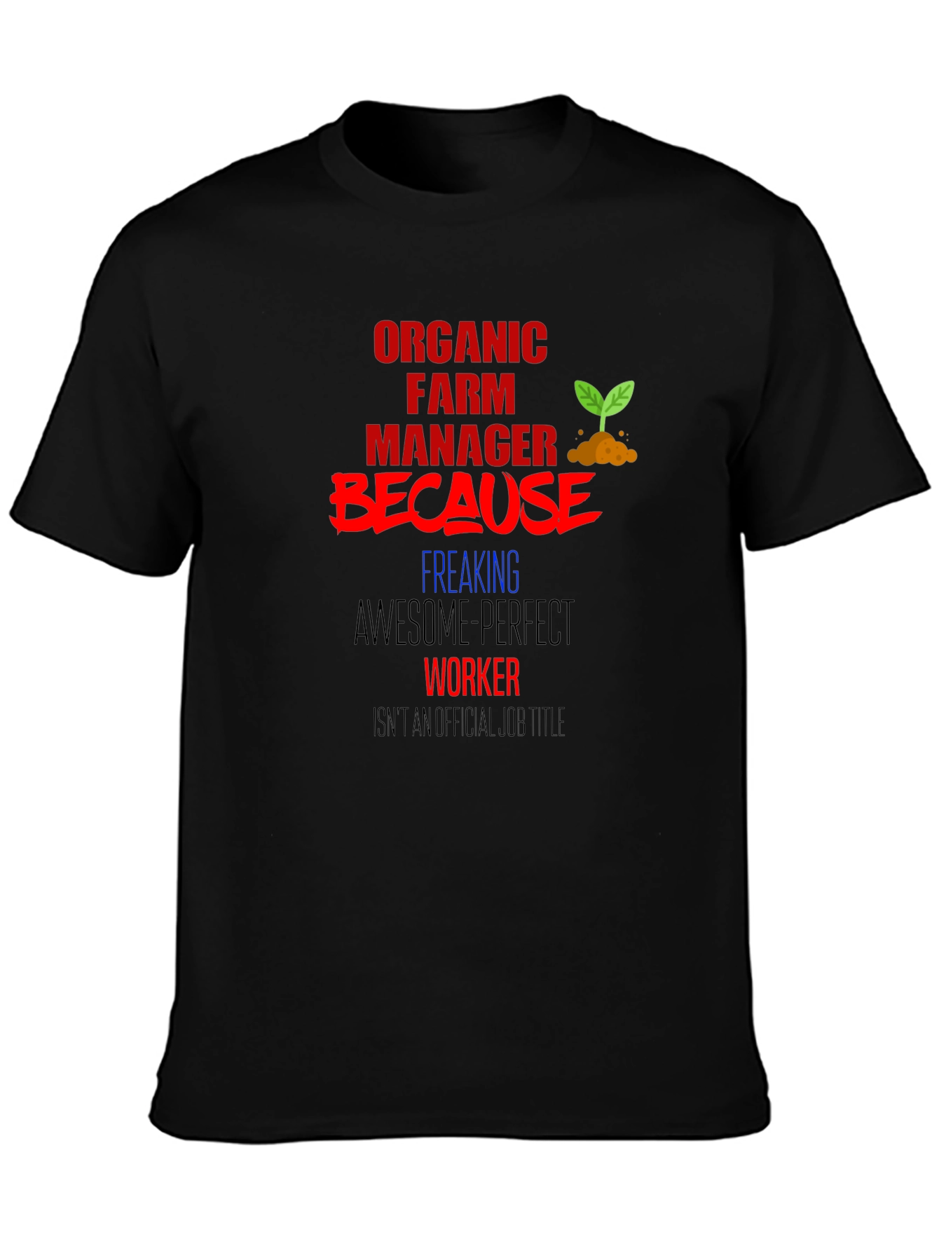 Black Organic Farm Manager Graphic Tee view 3