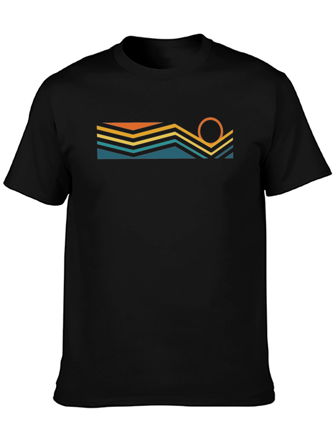 Black Retro Horizon Graphic T-Shirt view 3