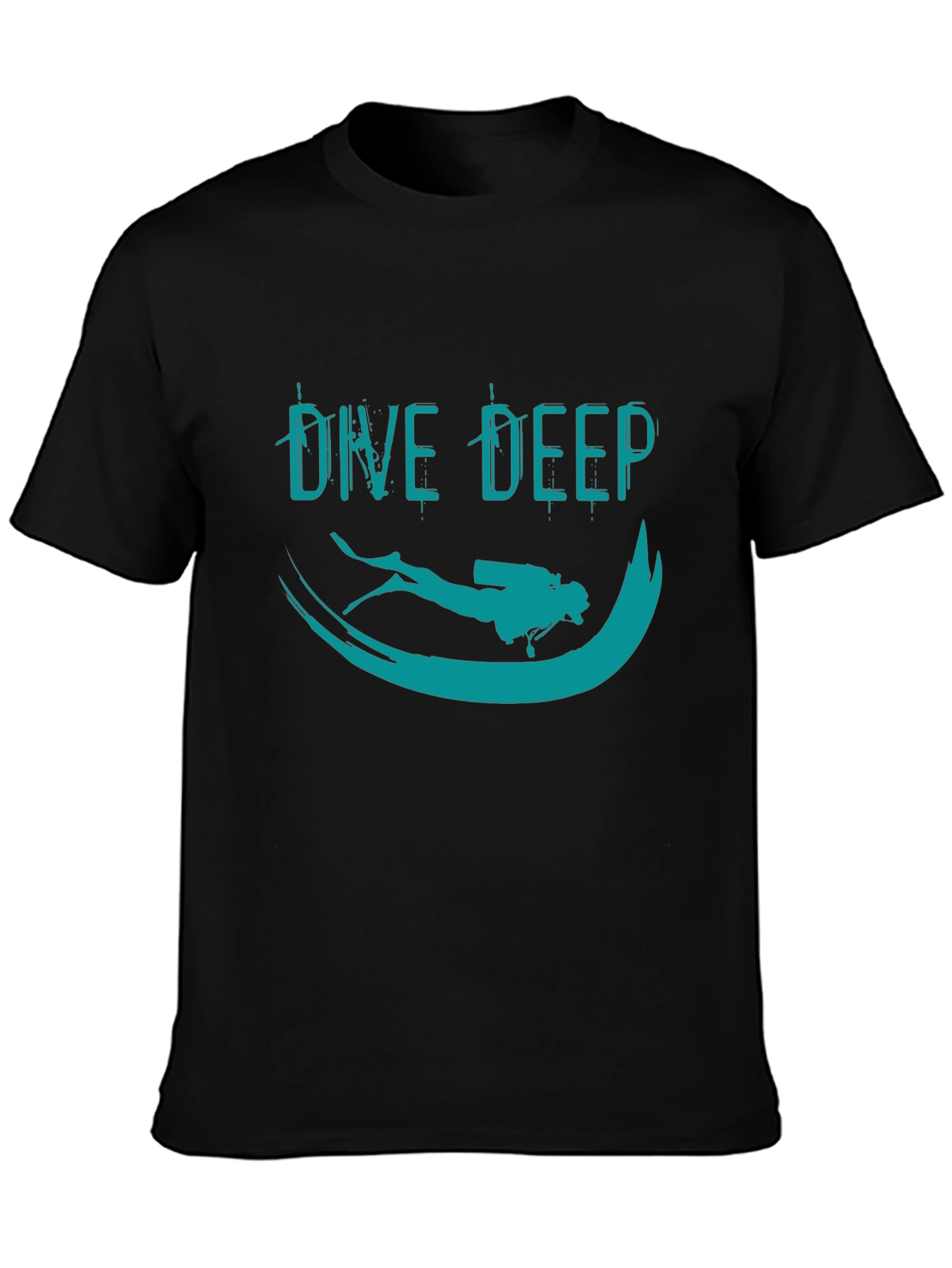 Black Dive Deep Graphic T-Shirt - Black view 3