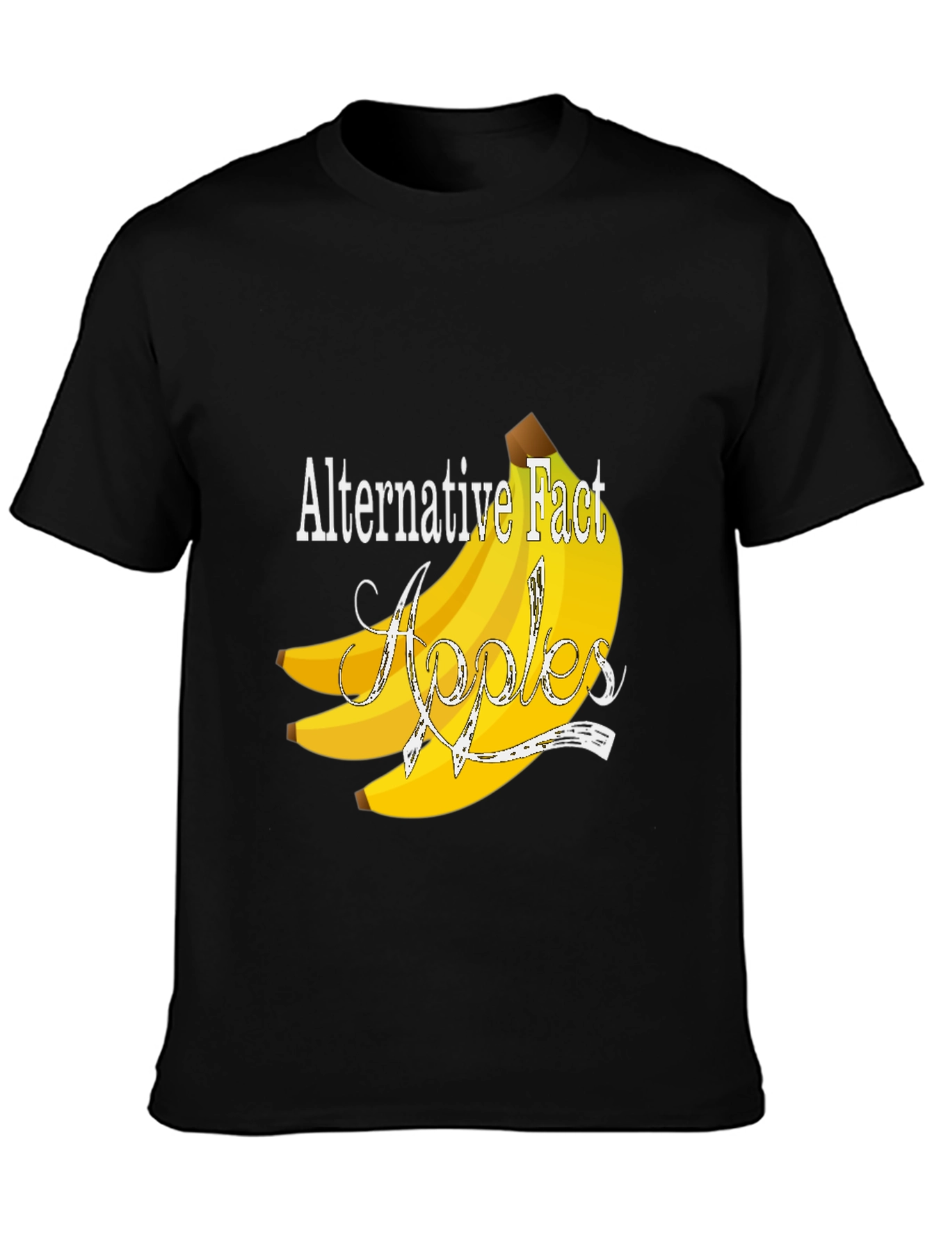Black Alternative Fact Apples T-Shirt - Funny Banana Tee view 3