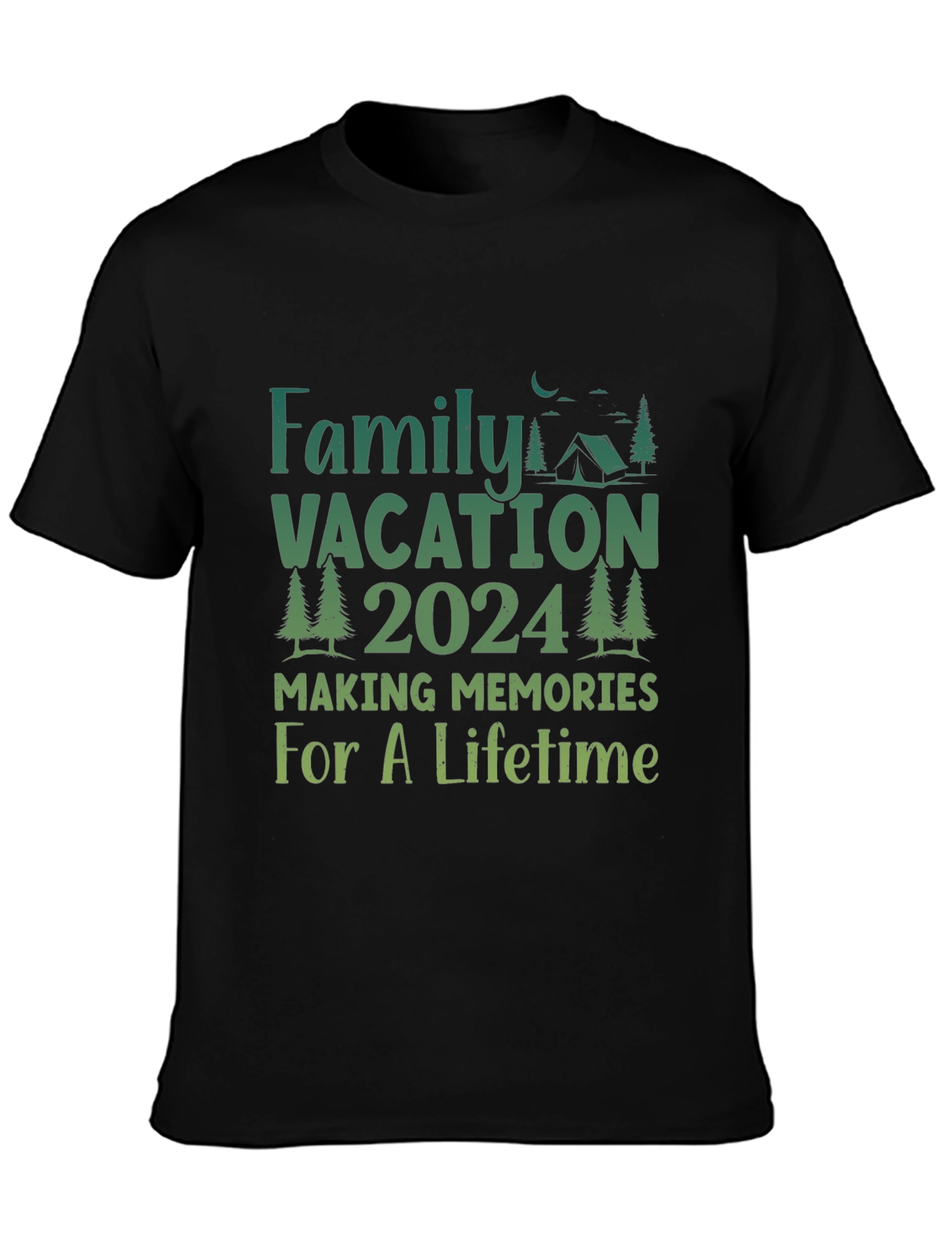 Black Family Vacation 2024 Camping Memories T-Shirt view 3