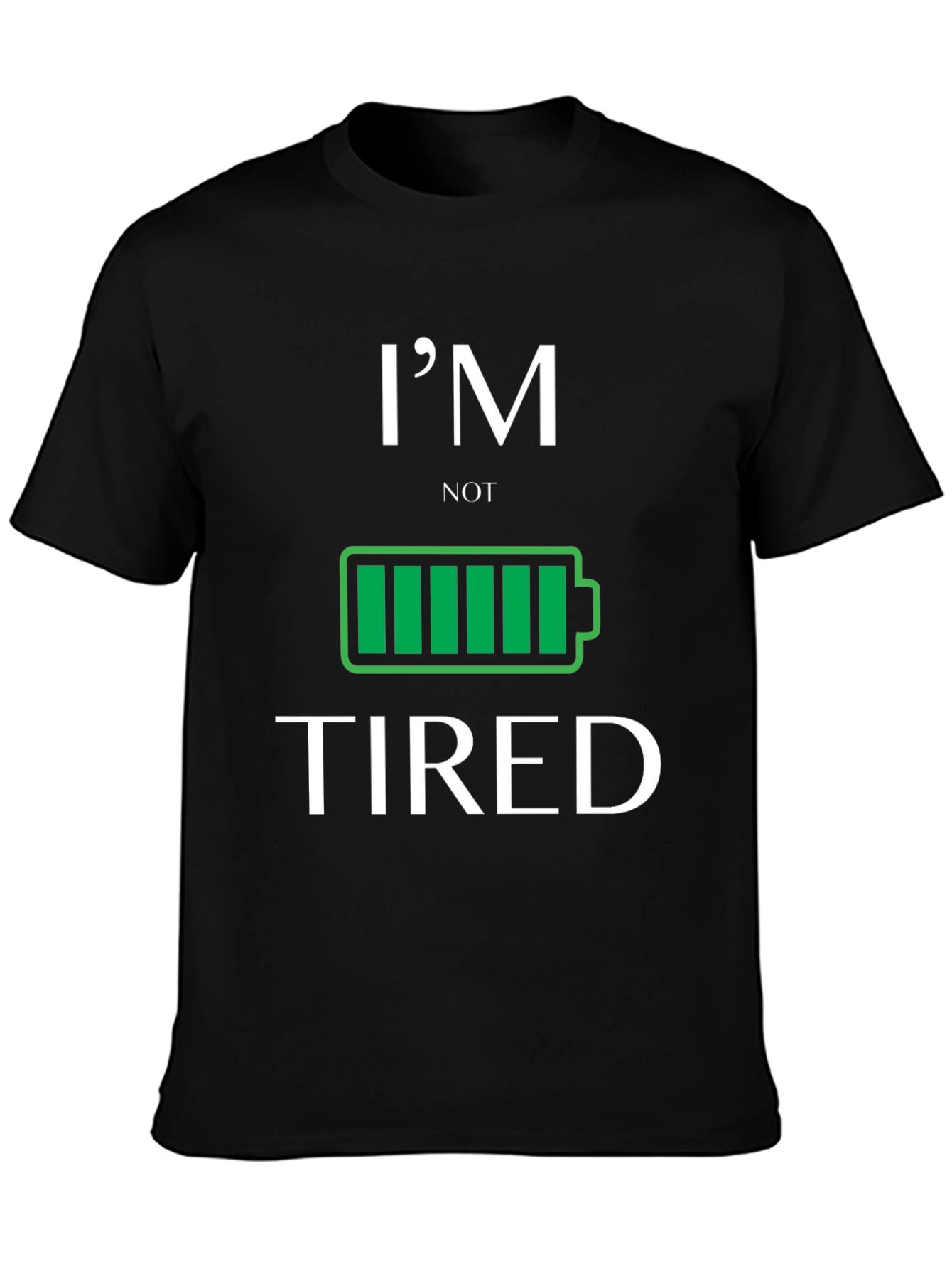 Black I'm Not Tired Graphic T-Shirt view 3
