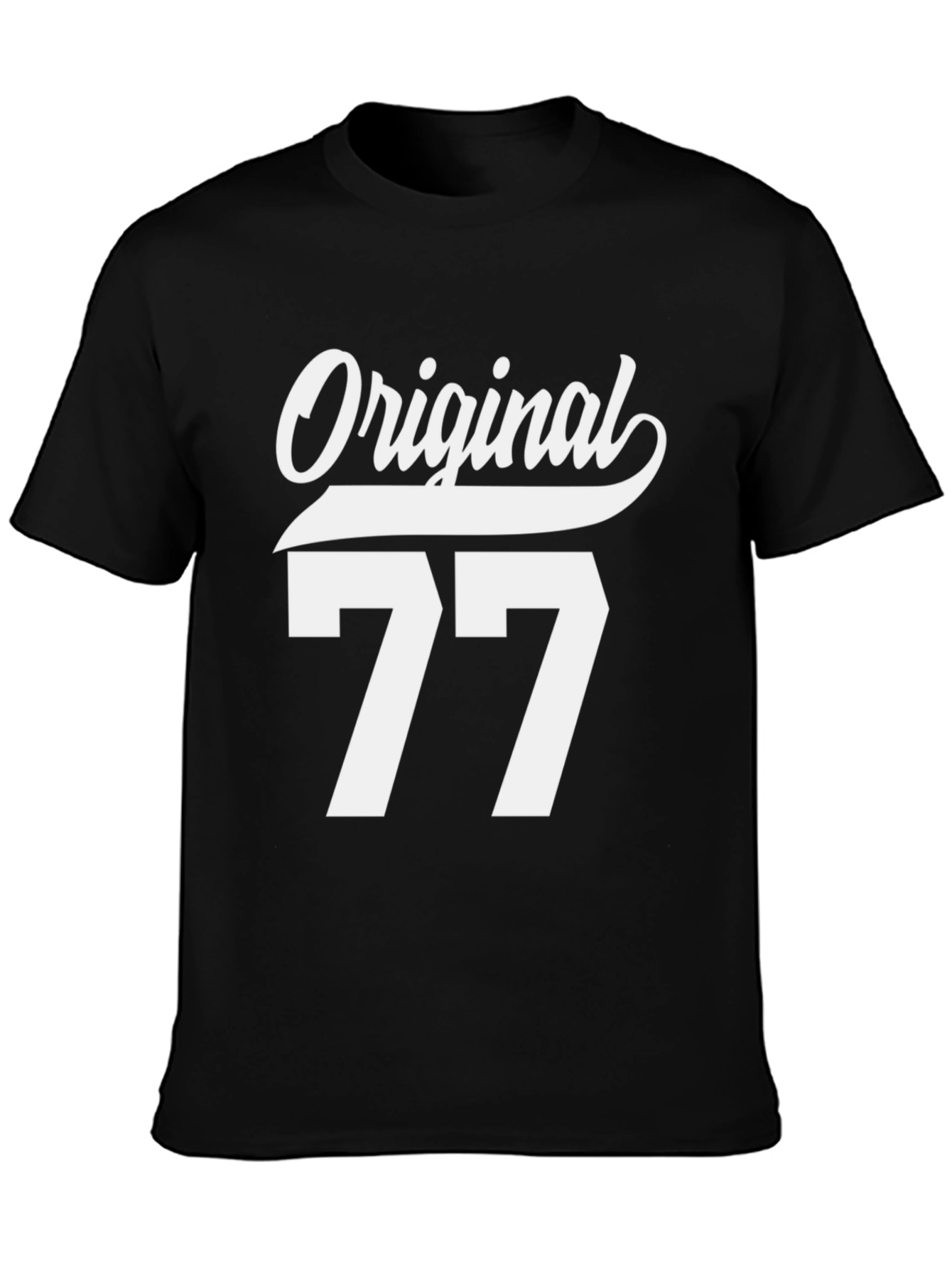 Black Original 77 Graphic Tee - Cool Retro Style view 3