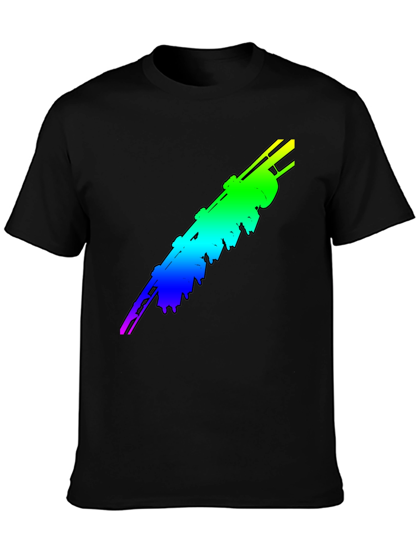 Black Rainbow Rocket T-Shirt view 3