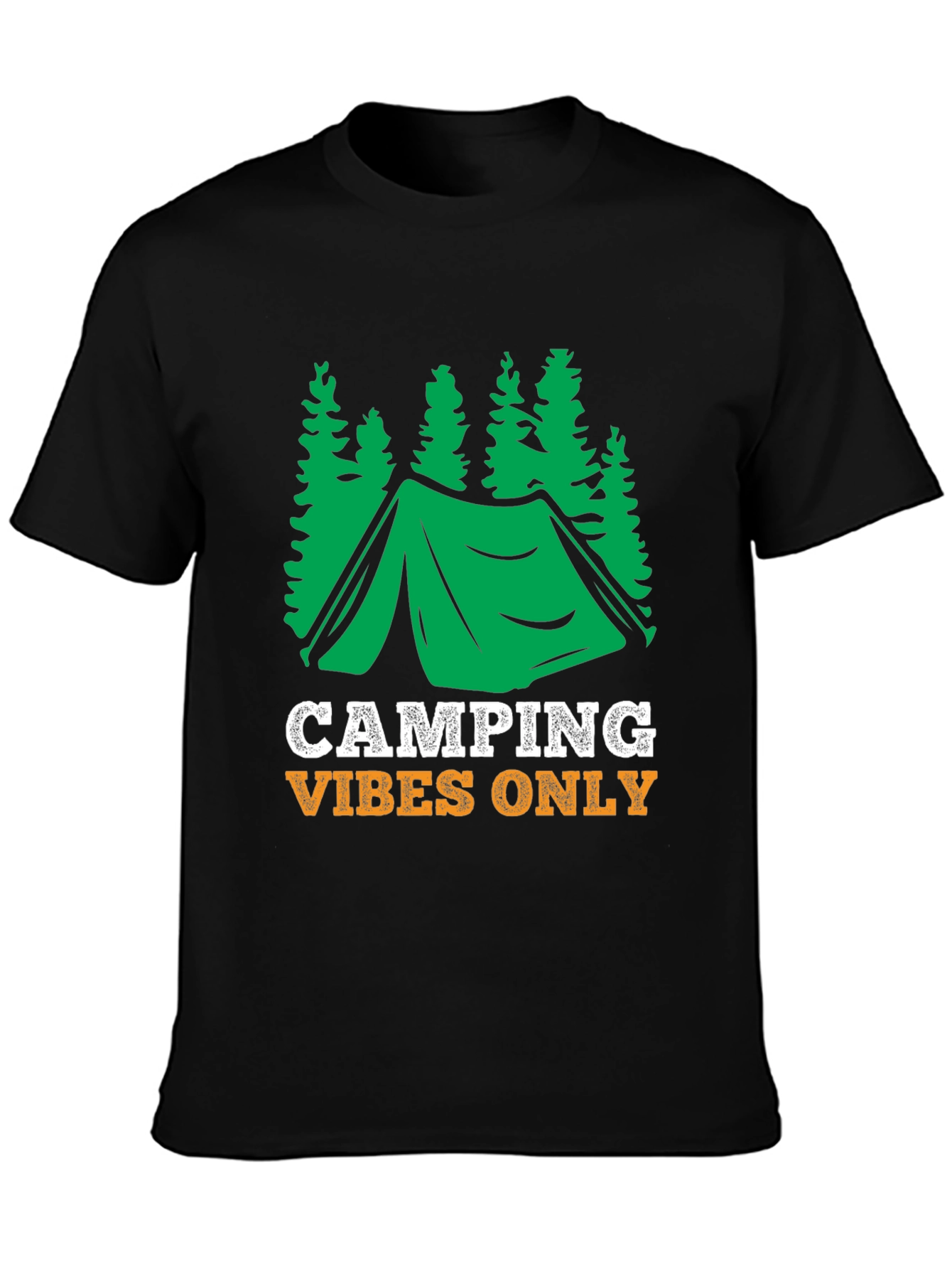 Black Camping Vibes Only Graphic Tee - Black view 3