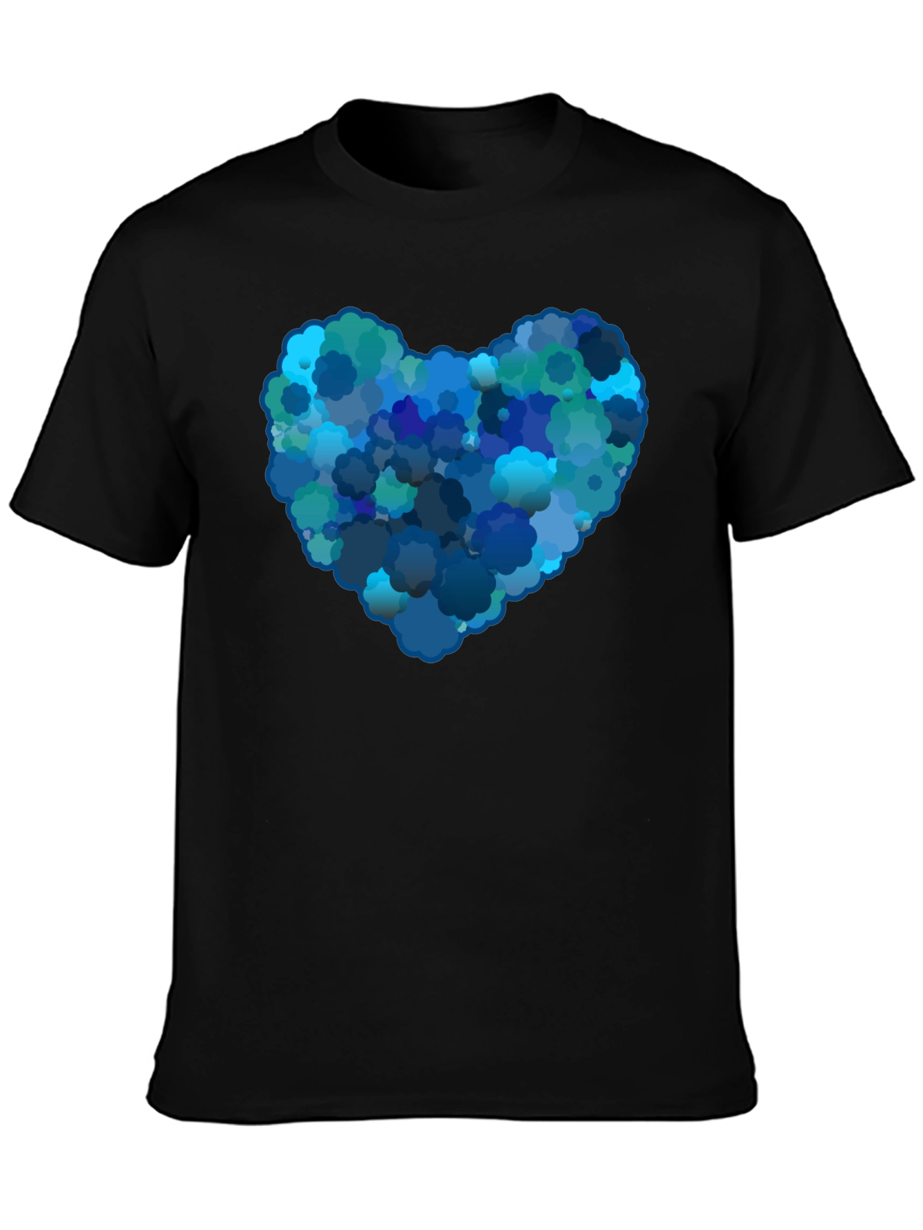 Black Cloud Heart Graphic Black T-Shirt view 3