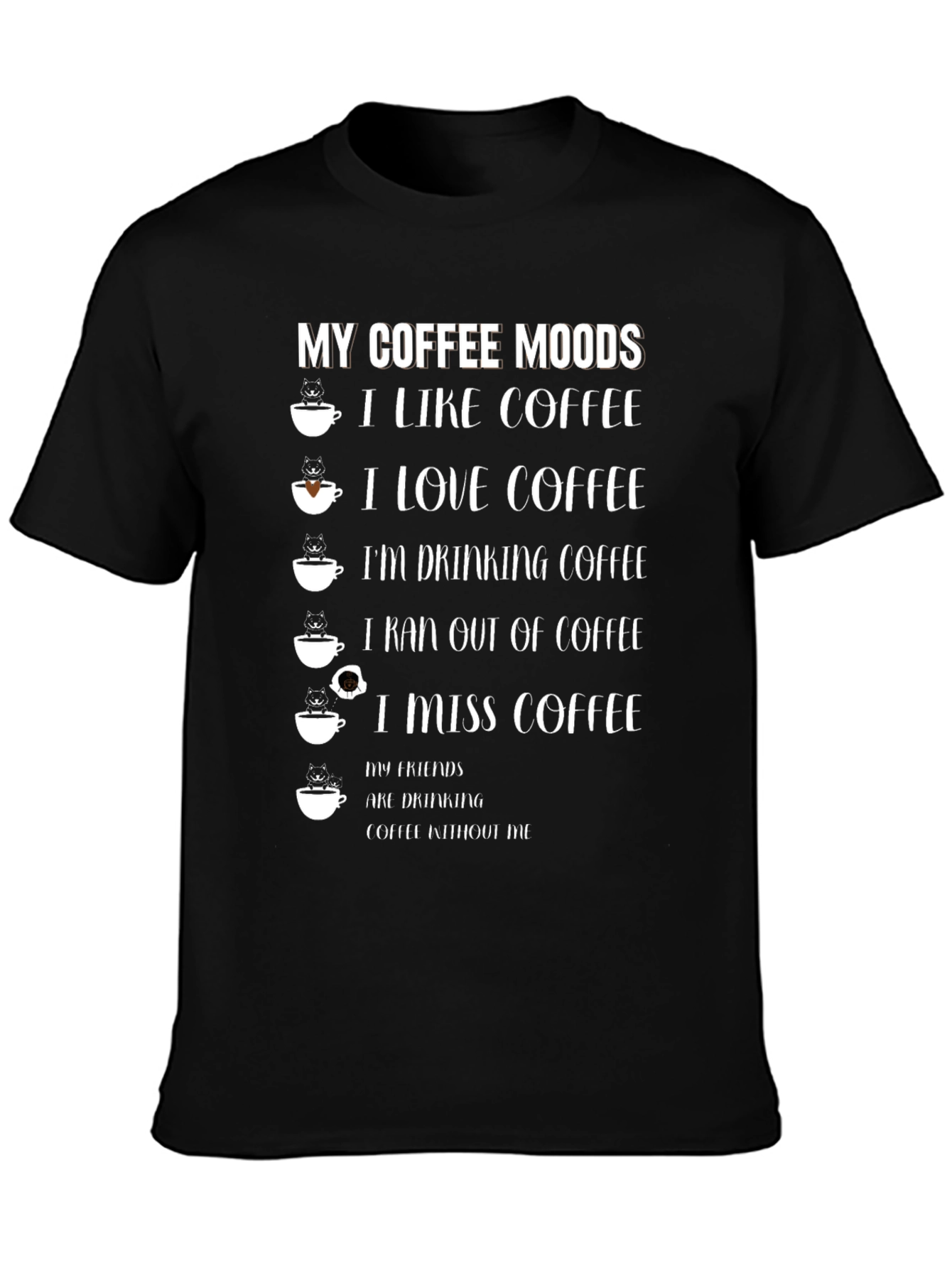 Black Coffee Moods Graphic T-Shirt view 3