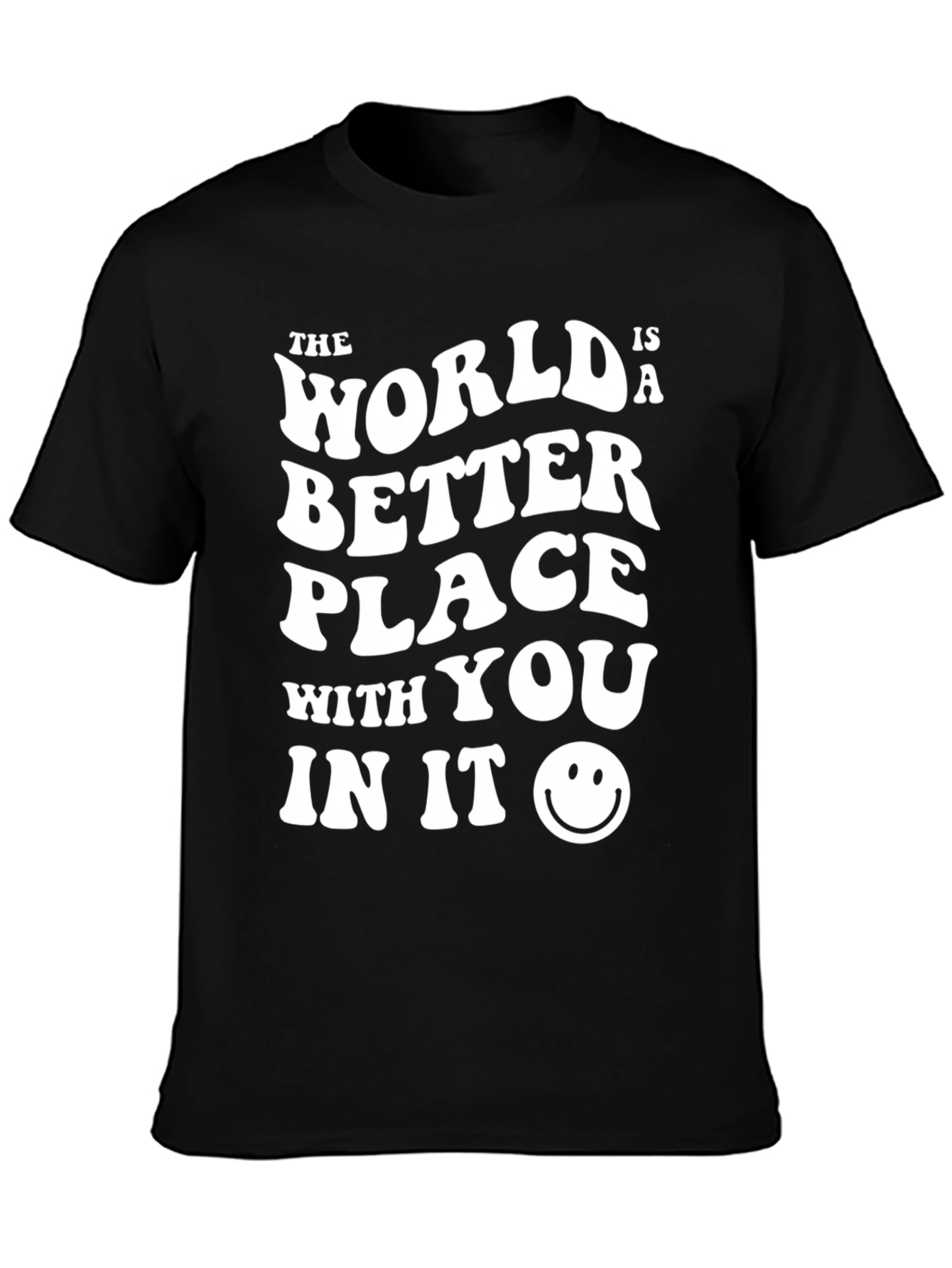 Black World Better With You Black Graphic Tee view 3