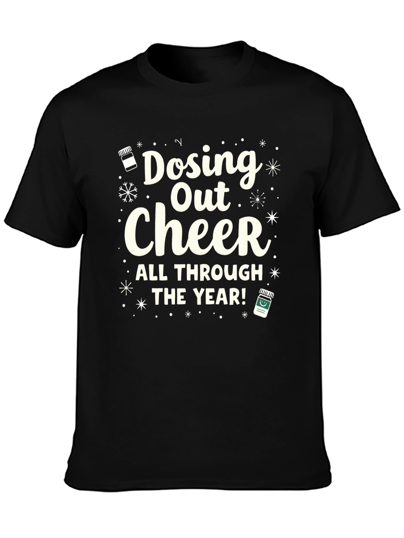 Black Dosing Out Cheer T-Shirt - Holiday Black Tee view 3