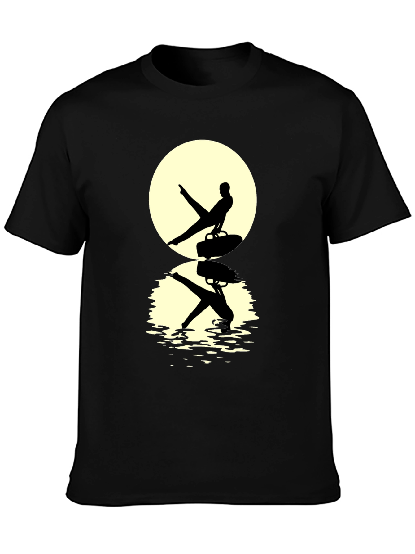 Black Gymnast Silhouette T-Shirt view 3