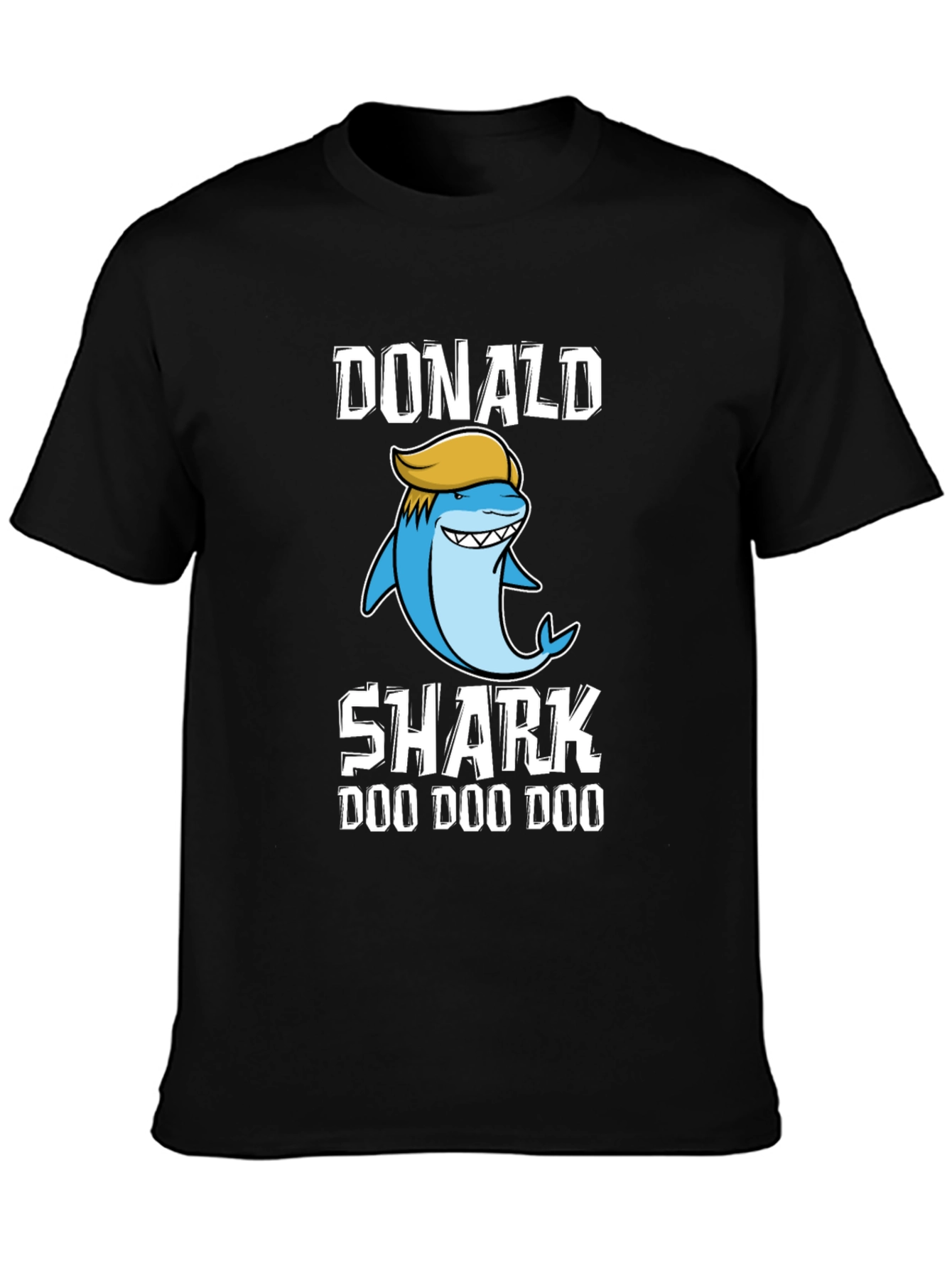 Black Donald Shark T-Shirt - Doo Doo Doo view 3