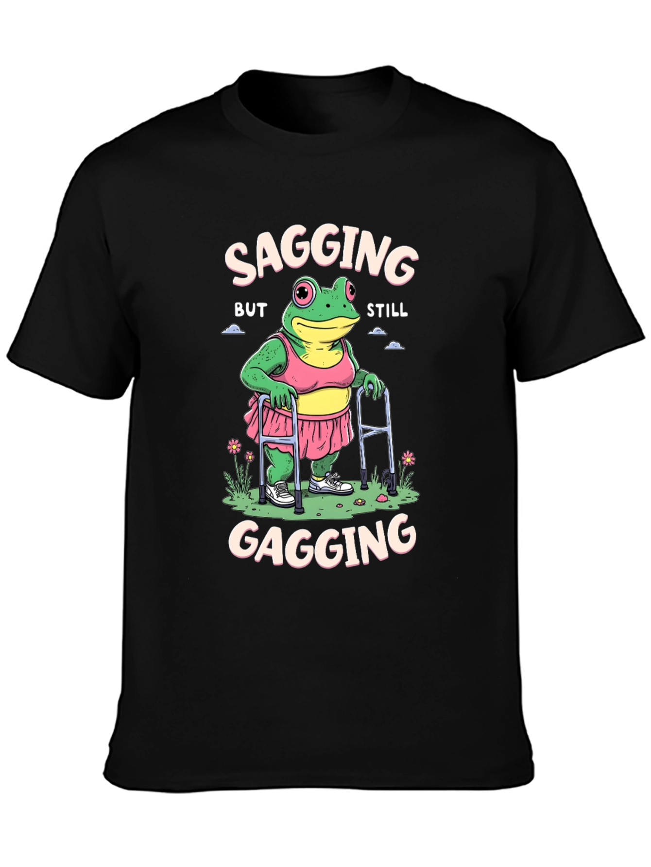 Black Sagging but Still Gagging Frog T-Shirt view 3