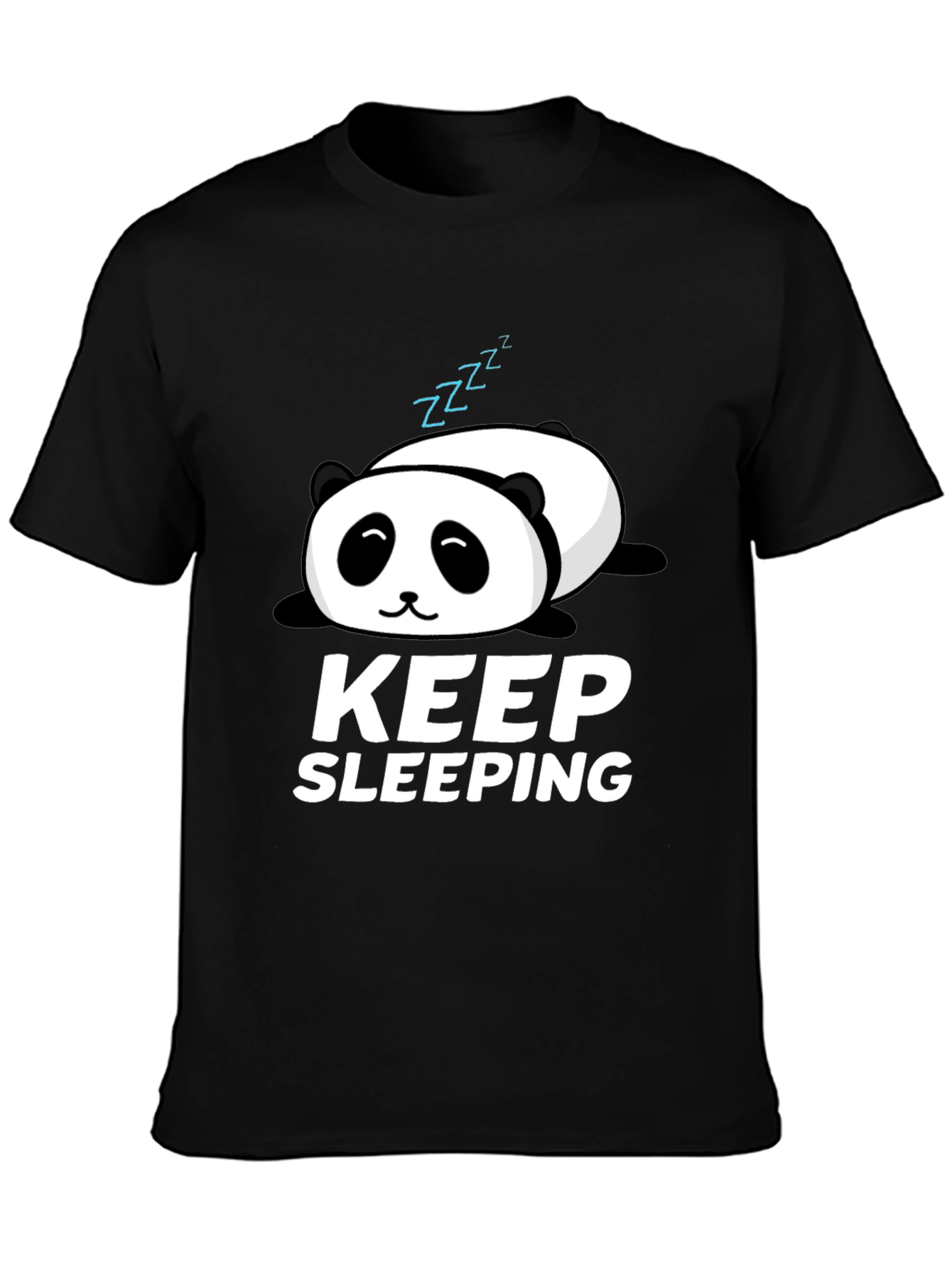 Black Keep Sleeping Panda Graphic T-Shirt - Relaxed Fit view 3