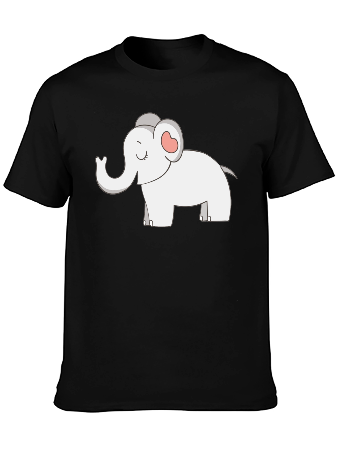 Black Elephant Graphic T-Shirt - Cute Cartoon Design view 3