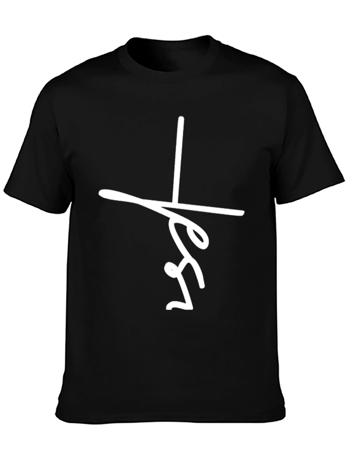 Black Yes T-Shirt - Modern Minimalist Design - Black view 3
