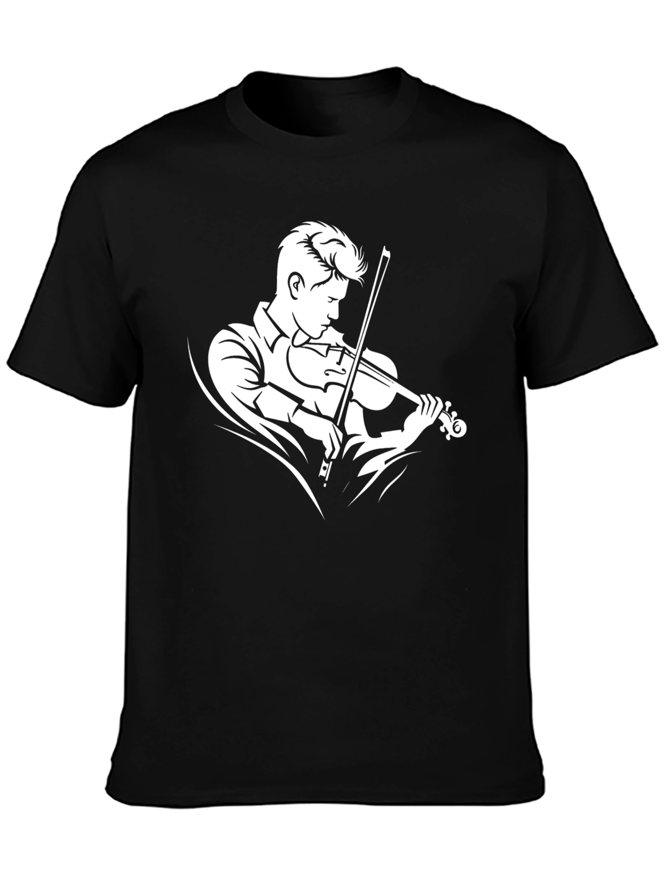 Violinist Graphic Tee - Black Cotton T-Shirt - 3