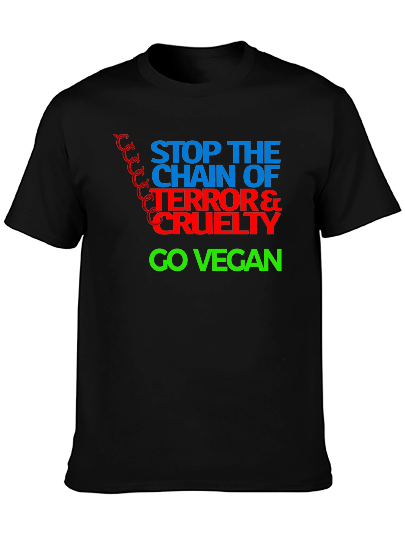 Black Stop the Chain Vegan T-Shirt view 3
