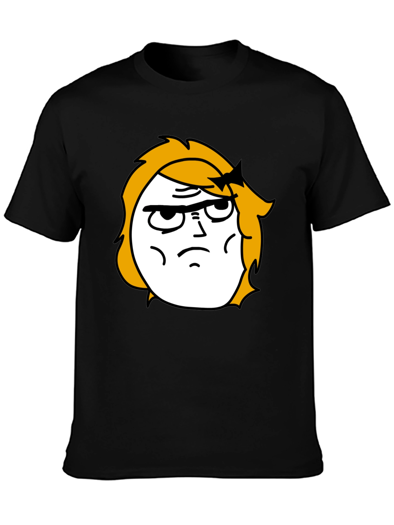Black Meme Face Graphic Black T-Shirt view 3