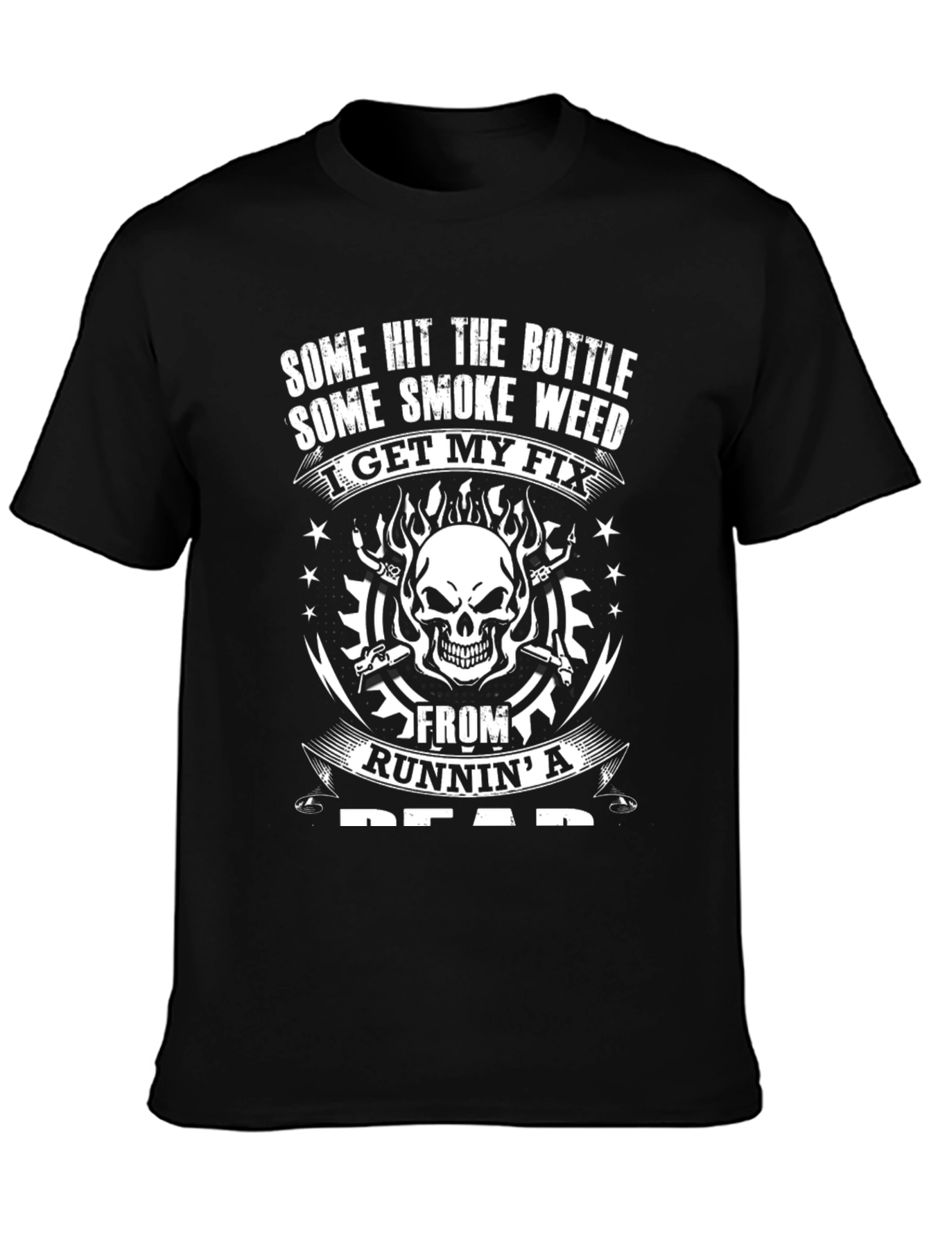 Black Skull Graphic T-Shirt - Runnin' a Dead view 3