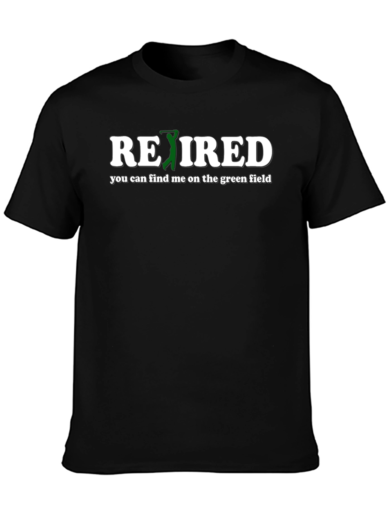 Black Retired Golf T-Shirt - Find Me On The Green Field view 3