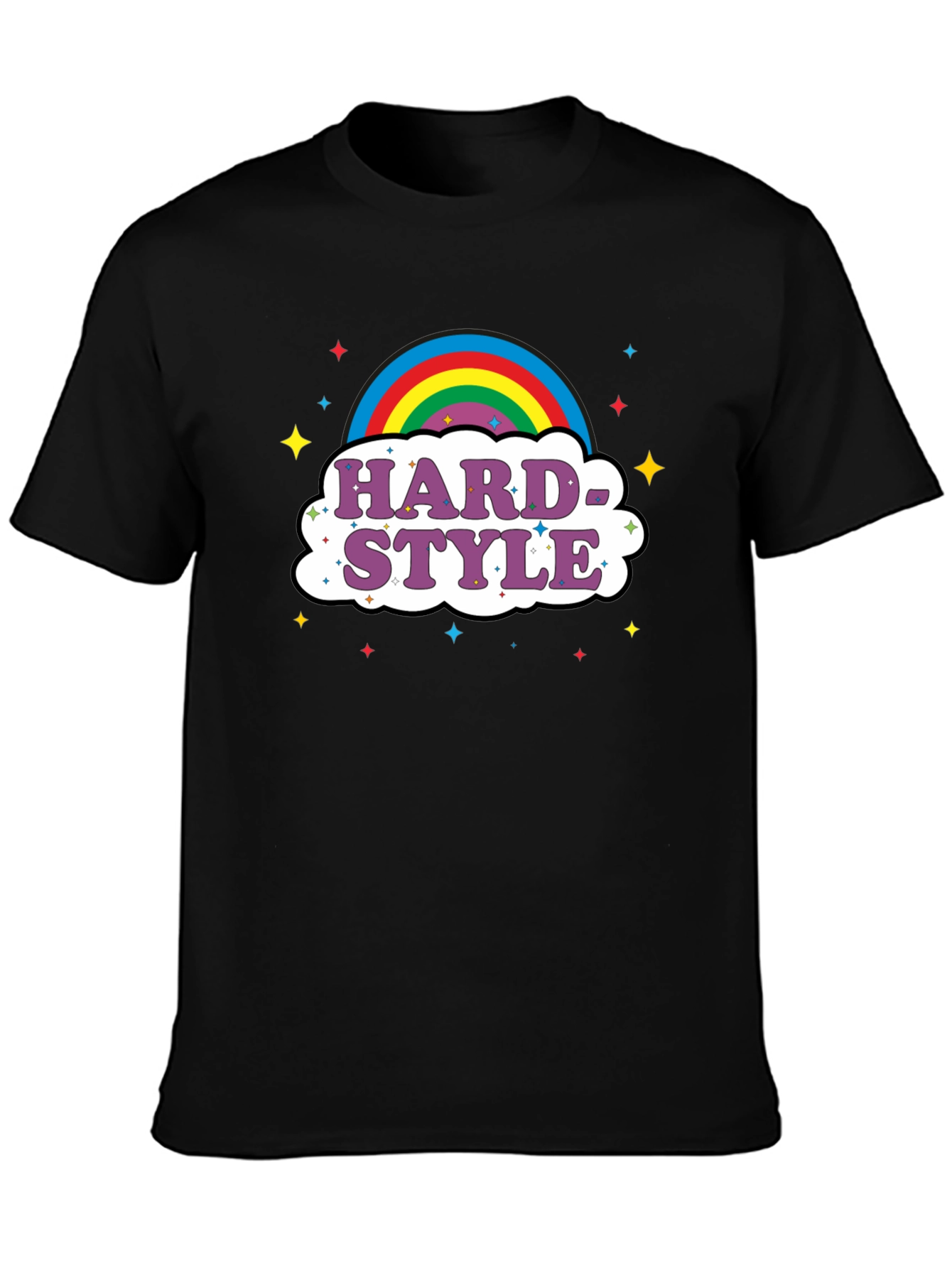 Black Hardstyle Rainbow Graphic Tee view 3